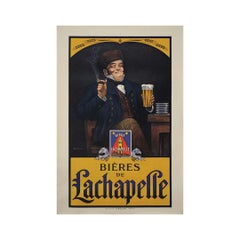 Circa 1920 French Advertising Poster “Bières de Lachapelle” by Georges Ripart