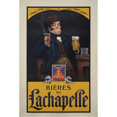 Circa 1920 French Advertising Poster “Bières de Lachapelle” by Georges Ripart