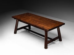 Georges Robert French Rustic Modern Dining Table in Pine Wood