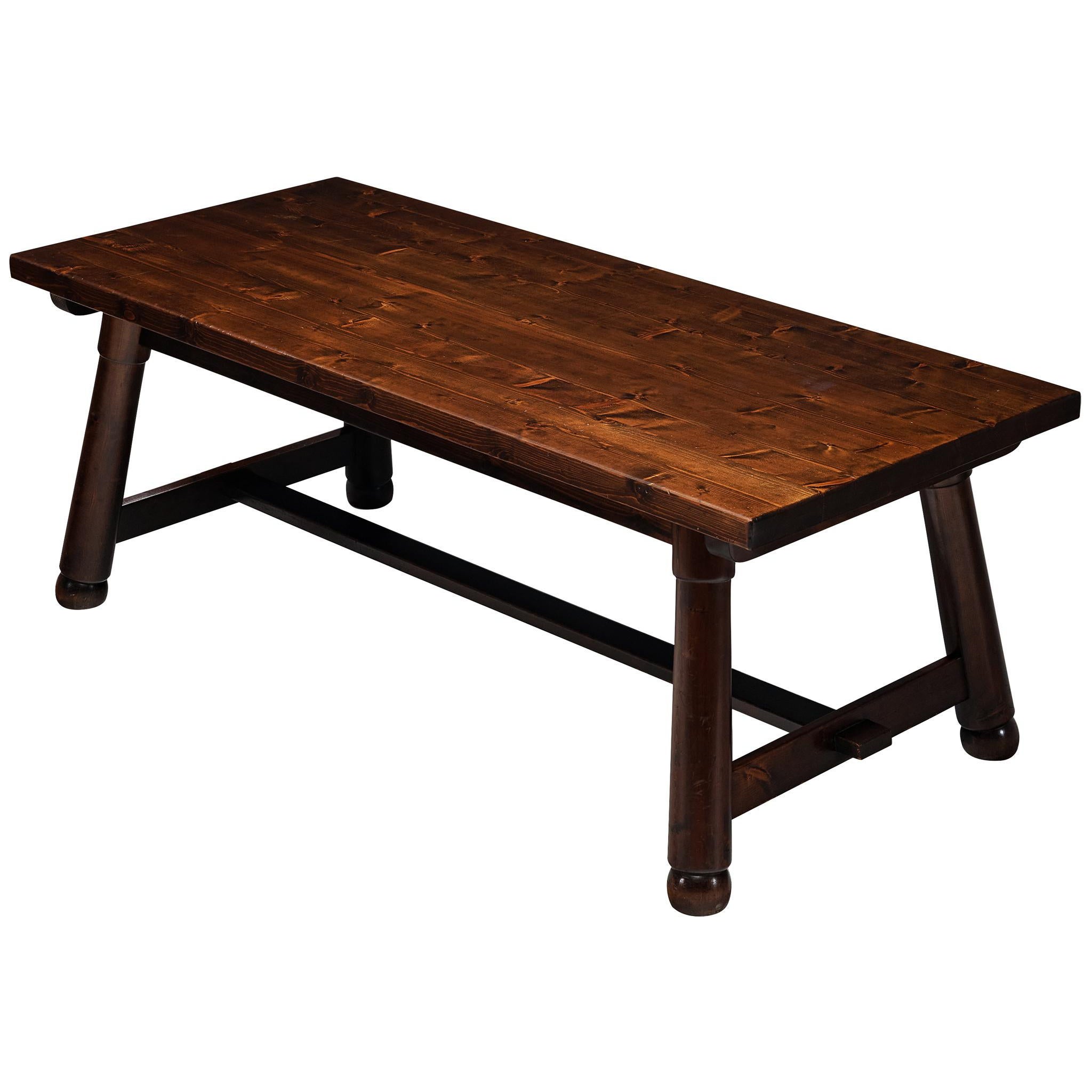 Georges Robert French Rustic Modern Dining Table in Pine Wood