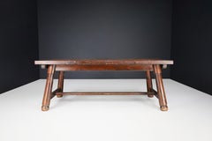 Georges Robert Solid Pine Wood Dining Room Table France 1960s