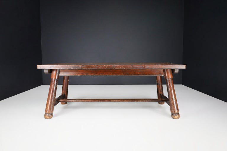 Georges Robert Solid Pine Wood Dining Room Table France 1960s For 