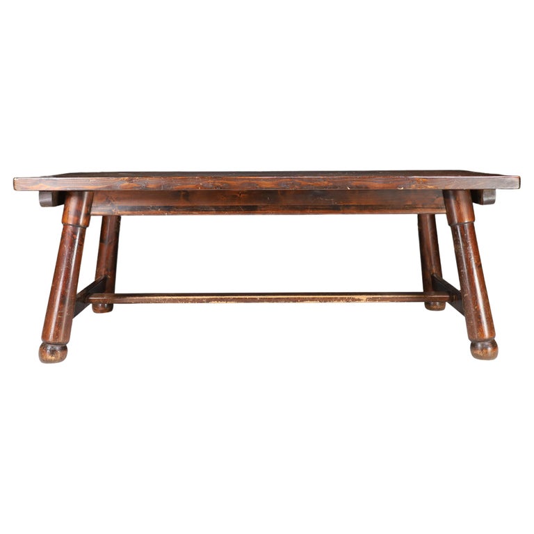Georges Robert Solid Pine Wood Dining Room Table France 1960s For 