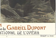 Original Antar, French Opera Theater vintage stone lithograph opera poster