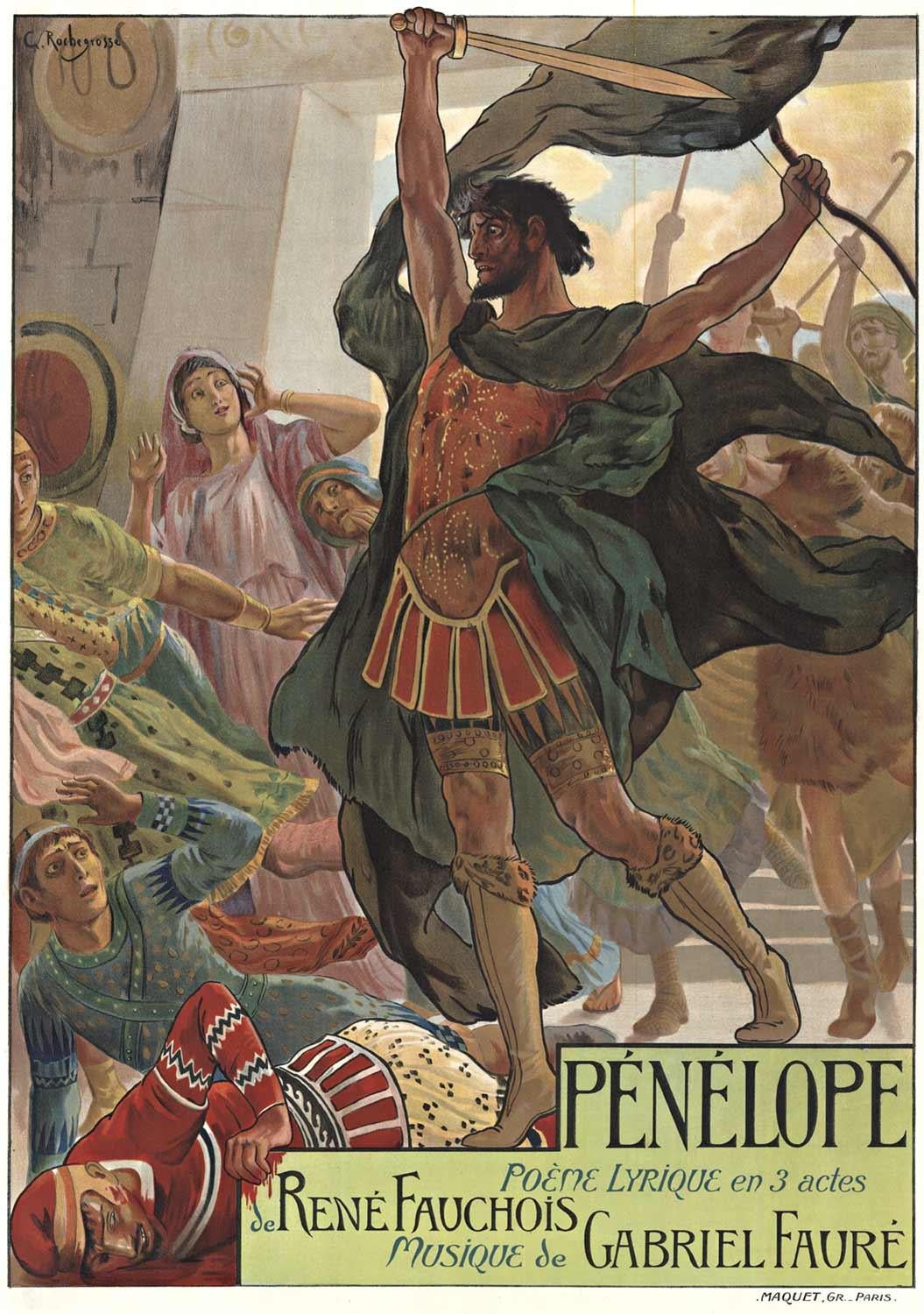 Original 'Penelope" vintage 1913 opera poster