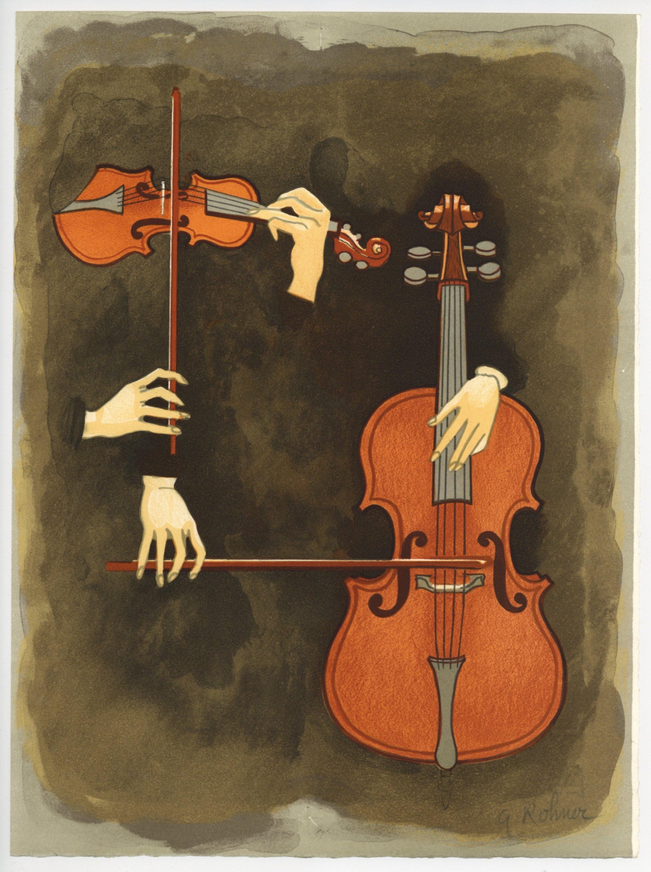 Georges Rohner Portrait Print – signierte Original-Lithographie