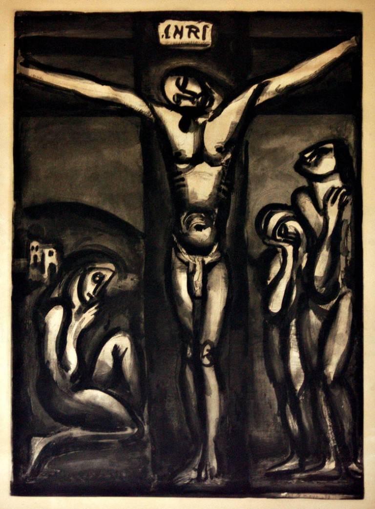 Georges Rouault Figurative Painting - Aimez-Vous Les Uns Les Autre - Original Etching from "Miserere" by G. Rouault