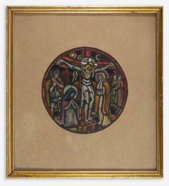 Christ on the cross - Paint after Georges Rouault - mid-20th Century