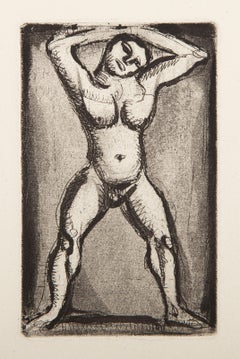 Acrobate II, Modern Nude Etching by Georges Rouault