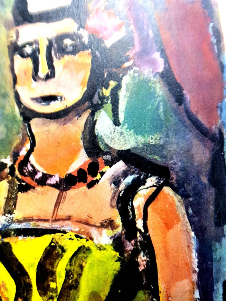 After Georges Rouault - Woman Colorful Portrait - Lithograph For Sale 2