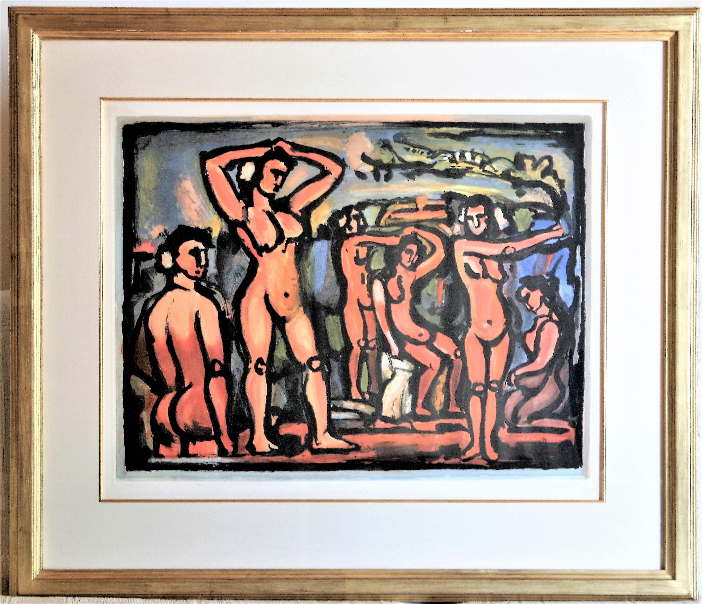 Automne (Autumn) - Beige Landscape Print by Georges Rouault