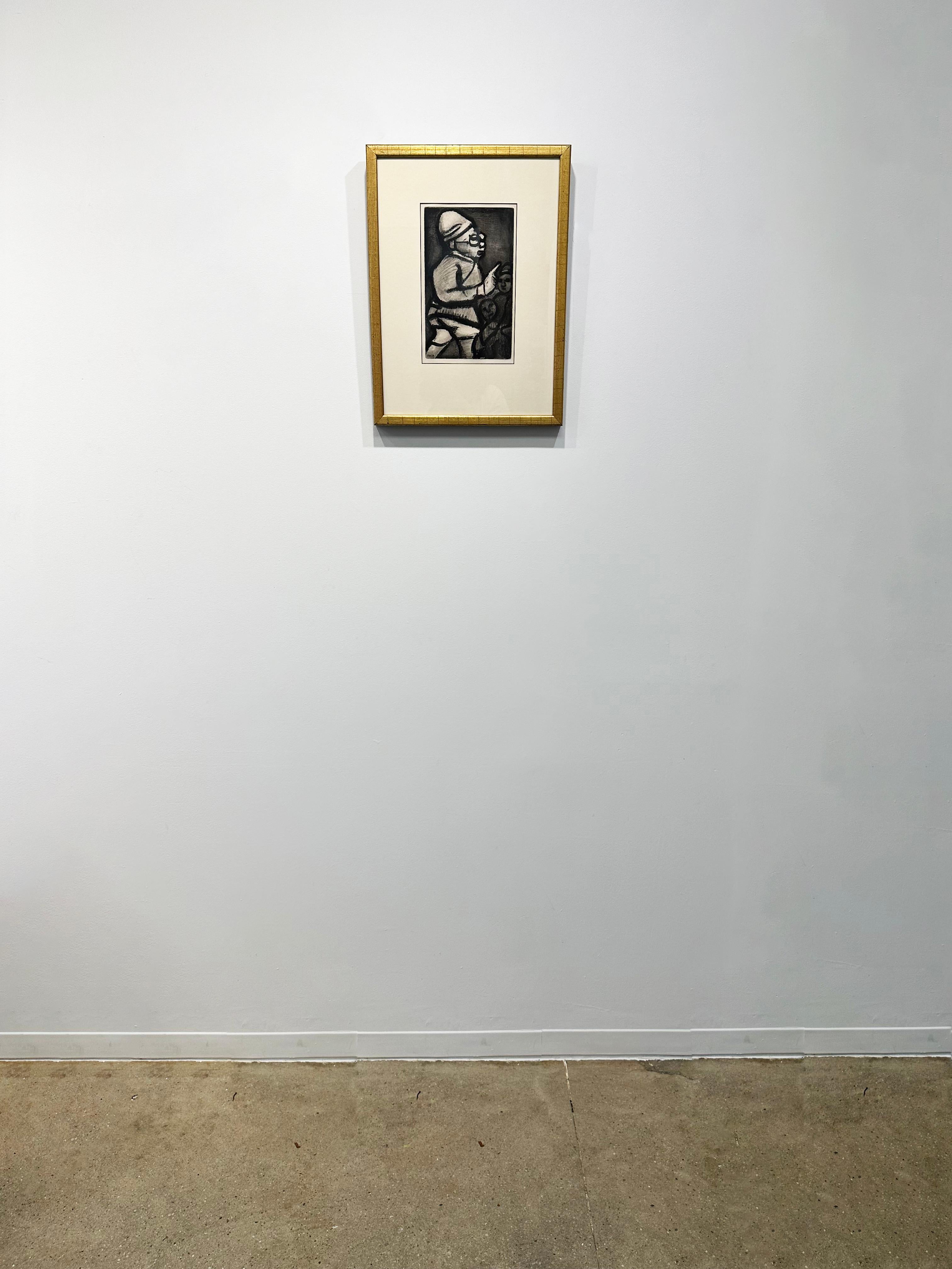 Bold Black and White Etching on Paper 'The Colonial Governor' by Georges Rouault For Sale 2