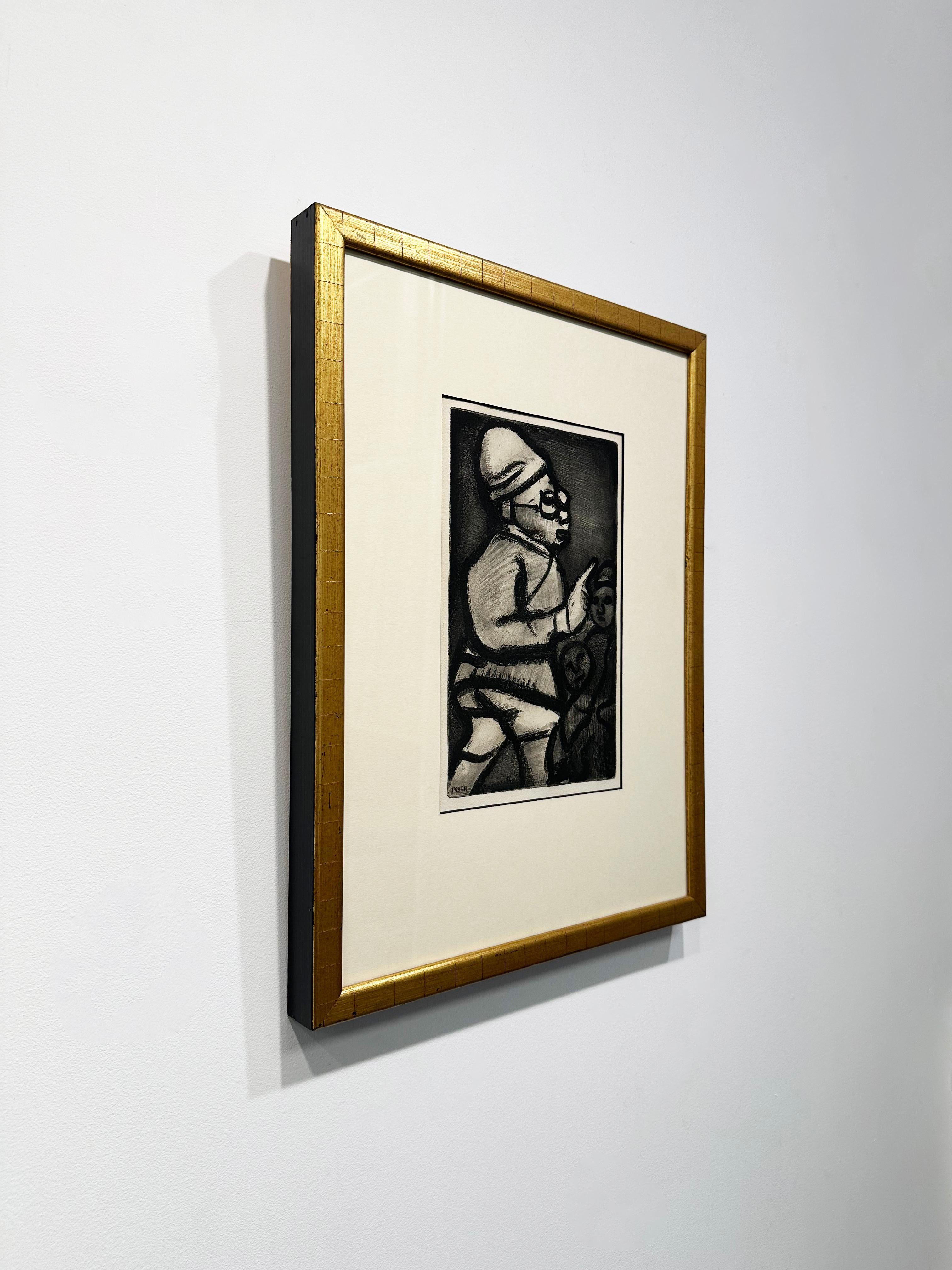 Bold Black and White Etching on Paper 'The Colonial Governor' by Georges Rouault For Sale 3