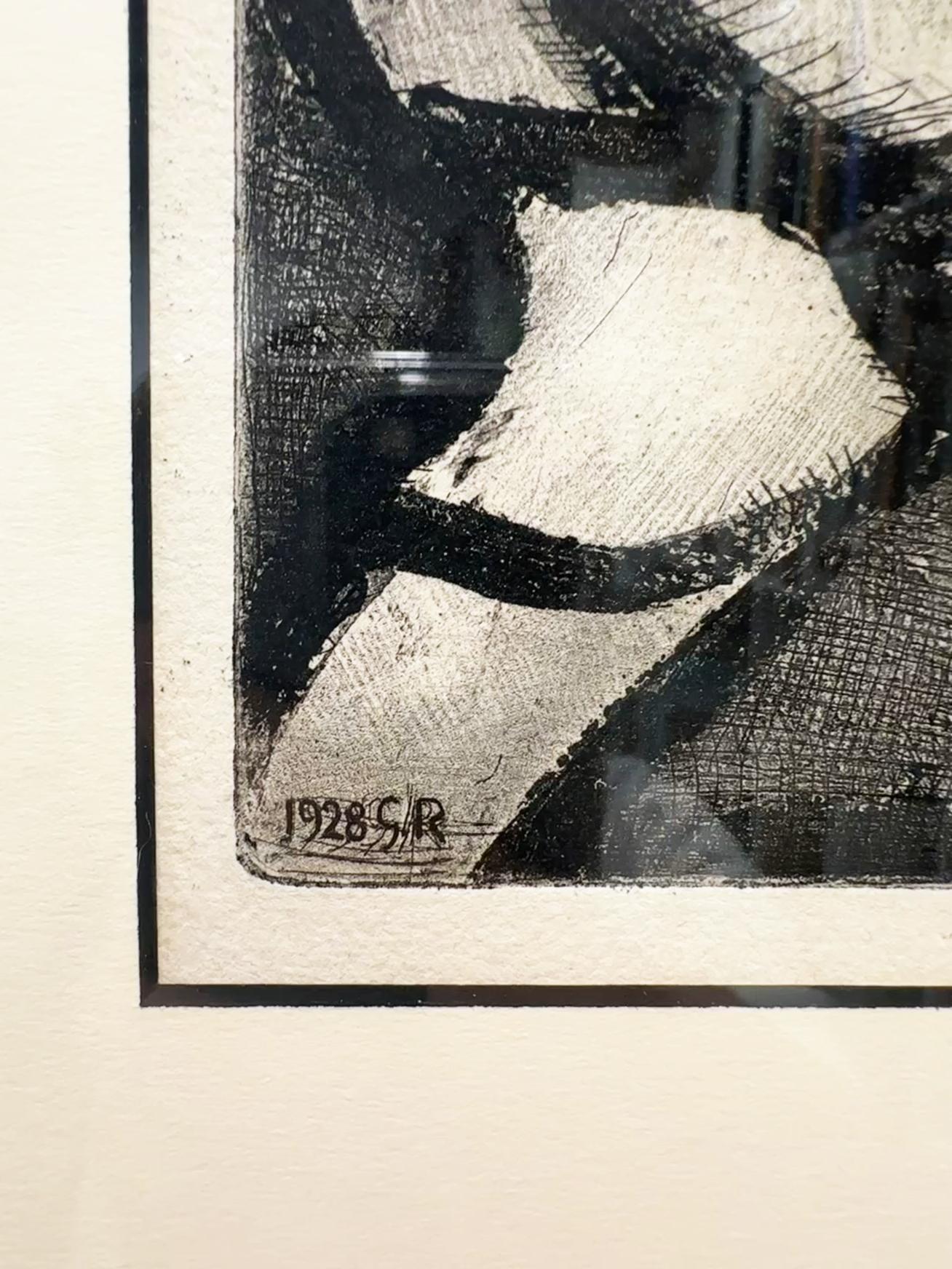 Bold Black and White Etching on Paper 'The Colonial Governor' by Georges Rouault For Sale 6