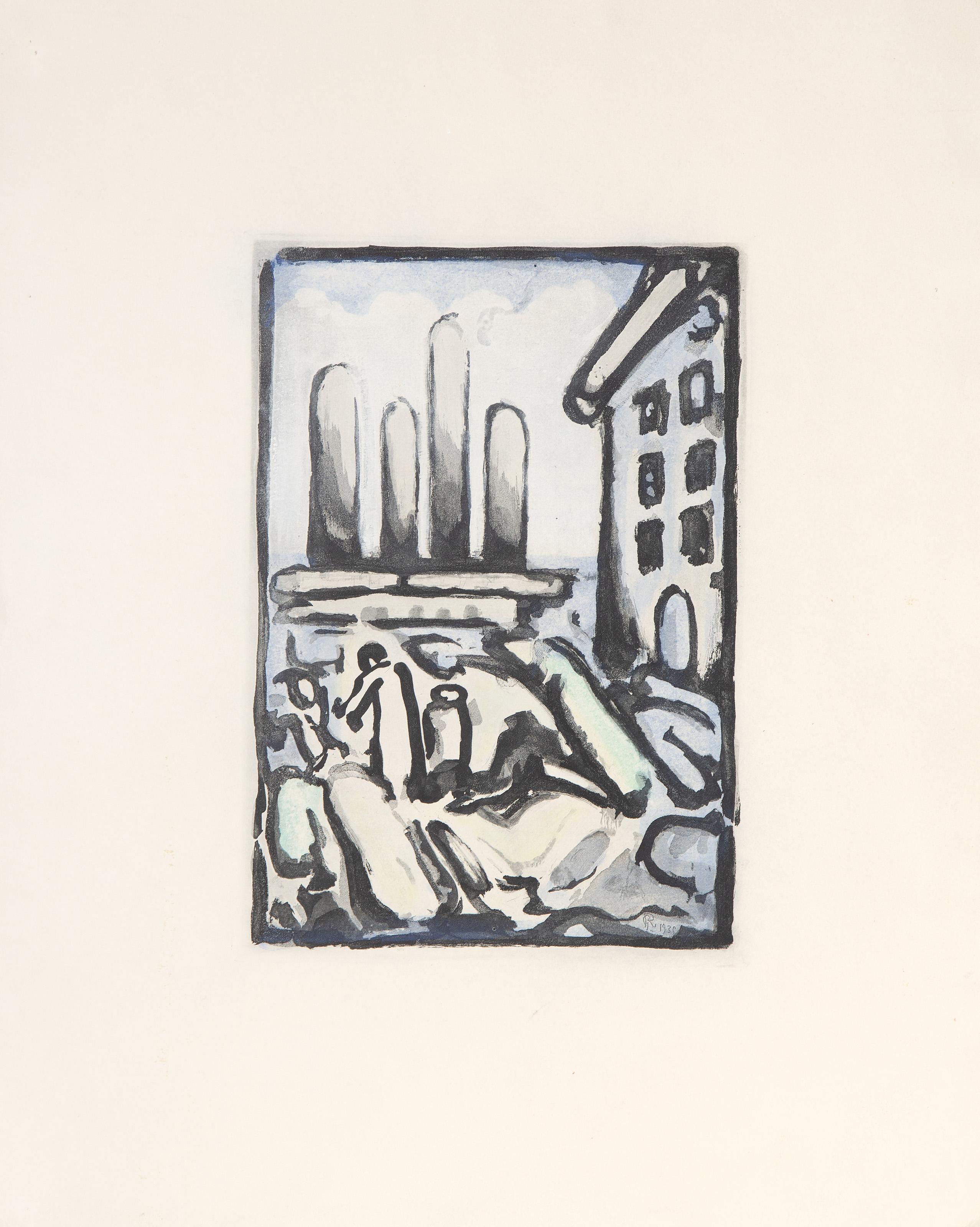 Christ Au Faubourg, Modern Etching by Georges Rouault For Sale 3