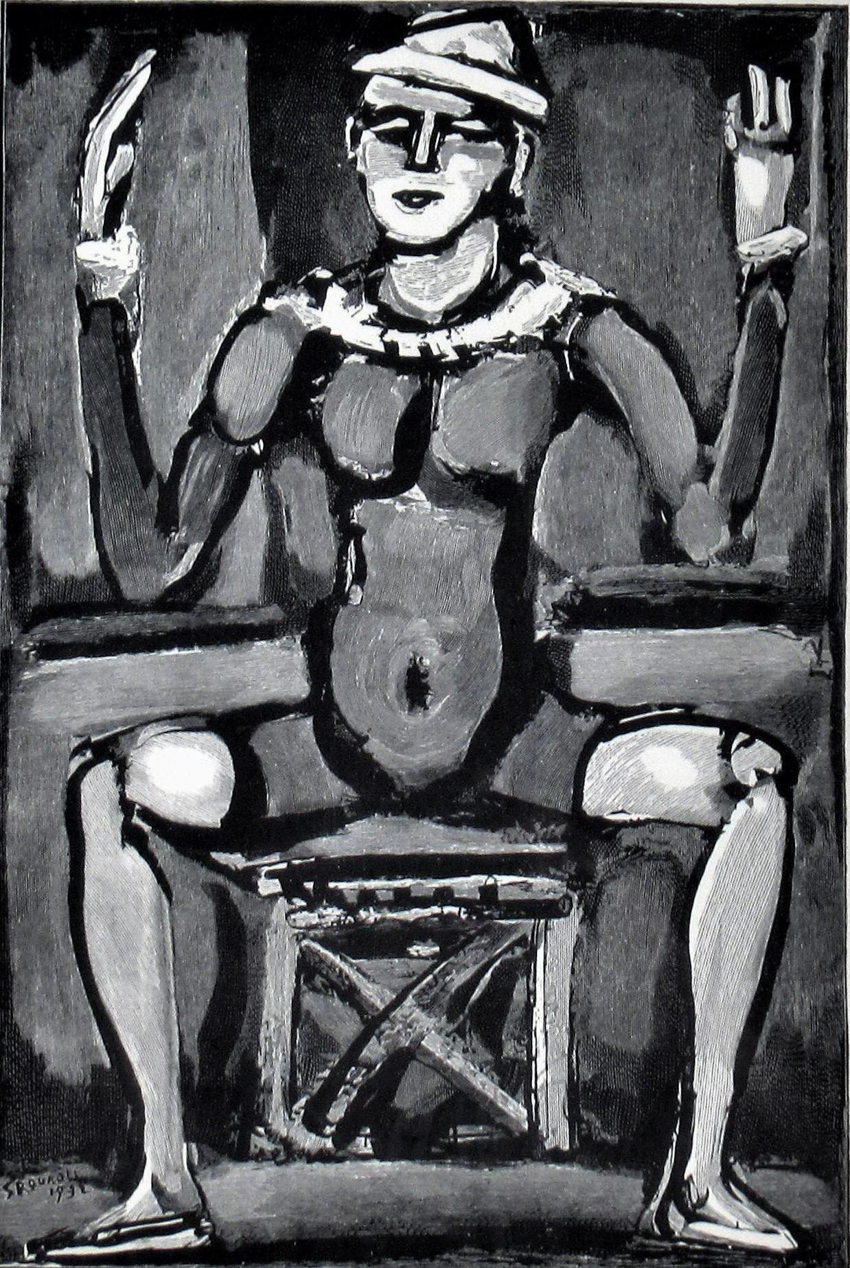 Payaso Assis, del Cirque de l'Etoile Filante - Print de Georges Rouault
