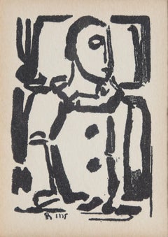 Clown, Framed Woodcut by Georges Rouault 1936