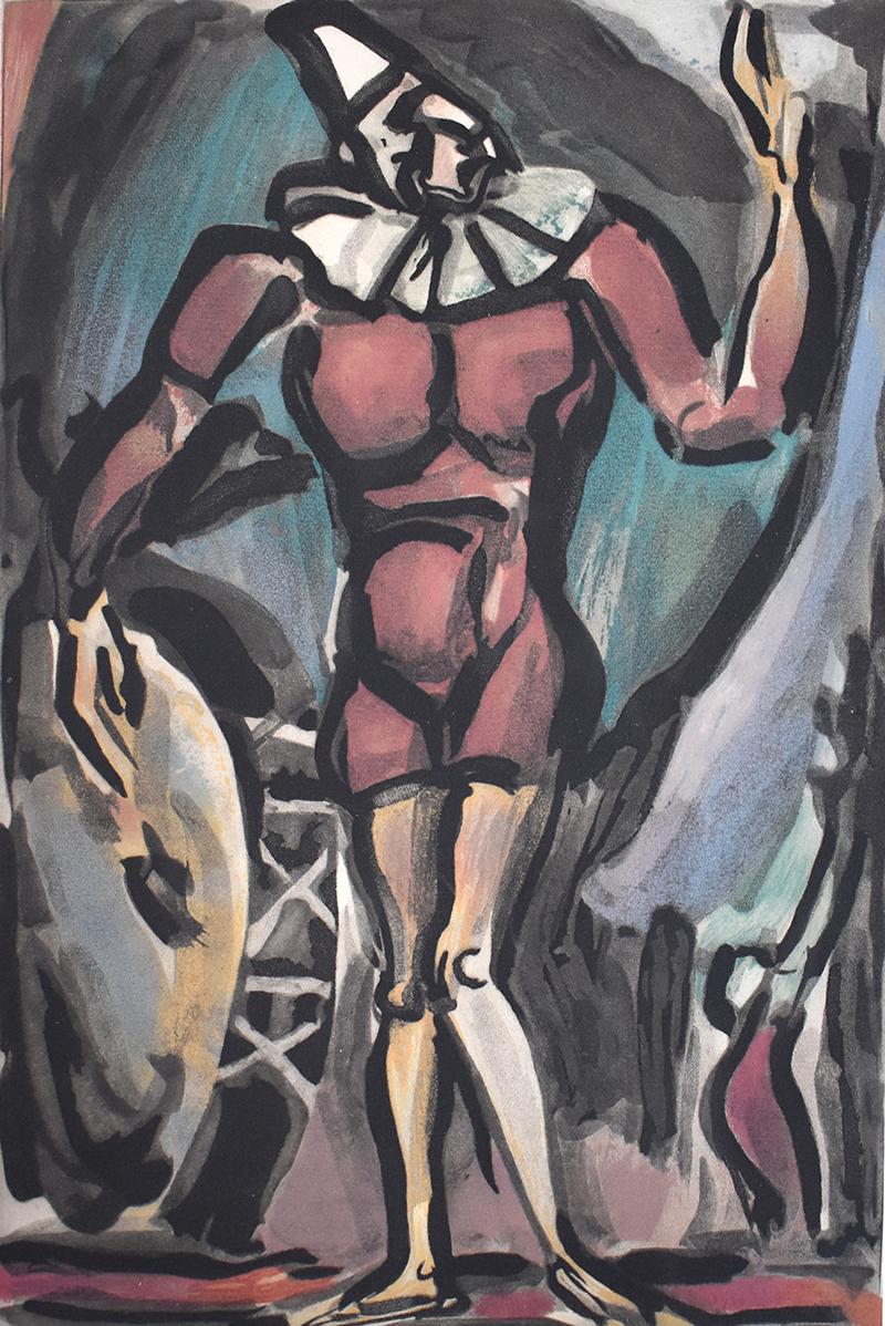 Georges Rouault Figurative Print -  Clown with the Big Chest, from: Circus- French Circus Expressionism