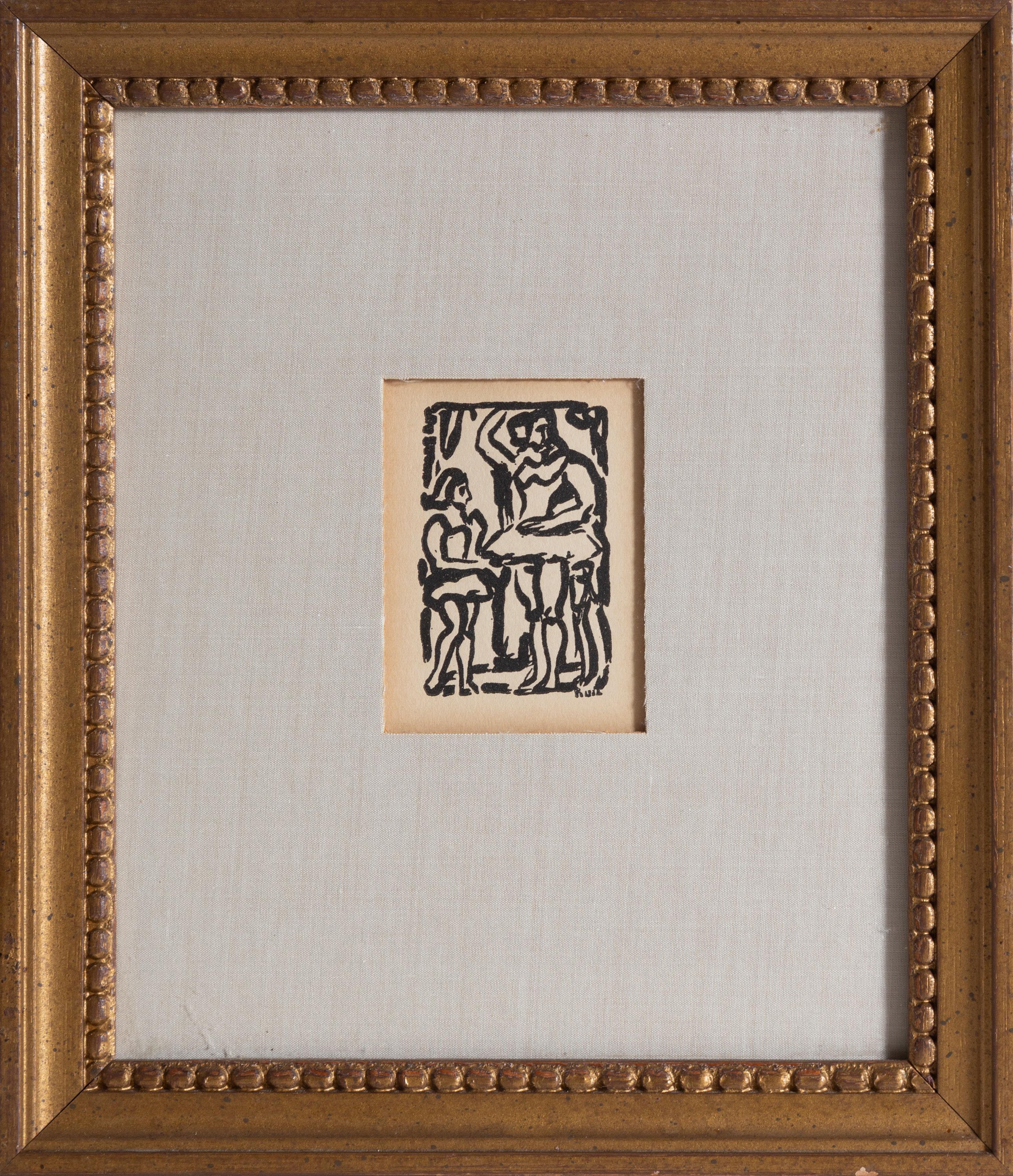 Dancers, Framed Woodblock by Georges Rouault 1936 1