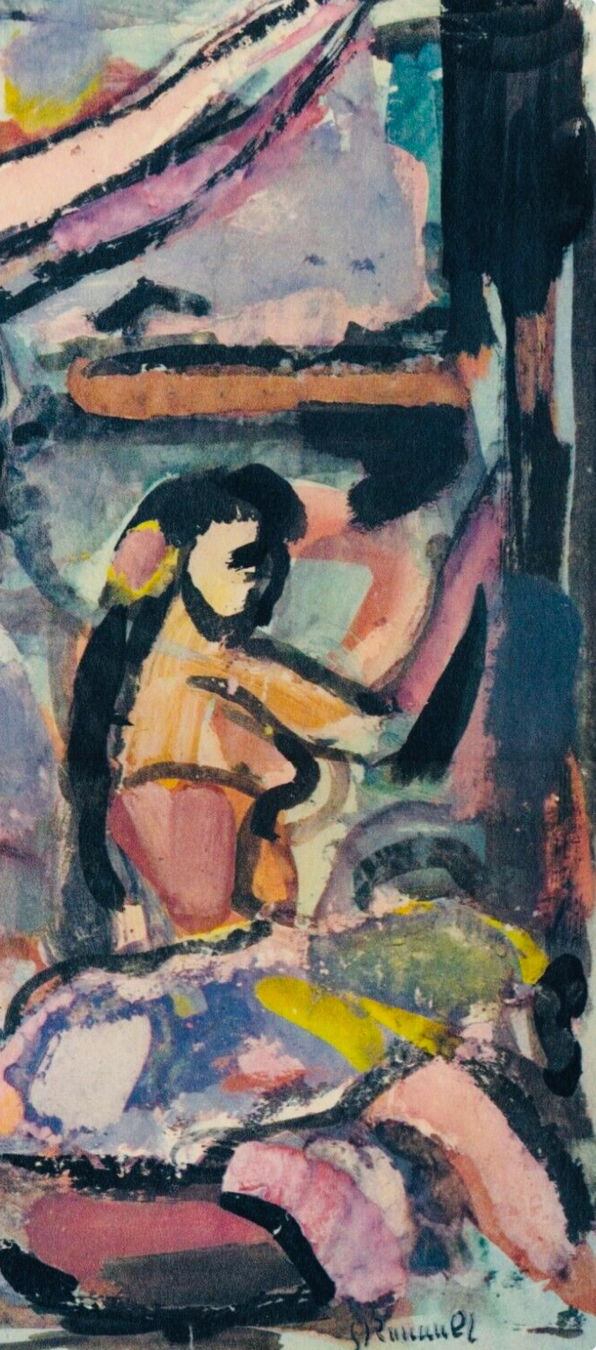 Danseuses, Divertissement, Éditions de la Revue Verve - Print de Georges Rouault