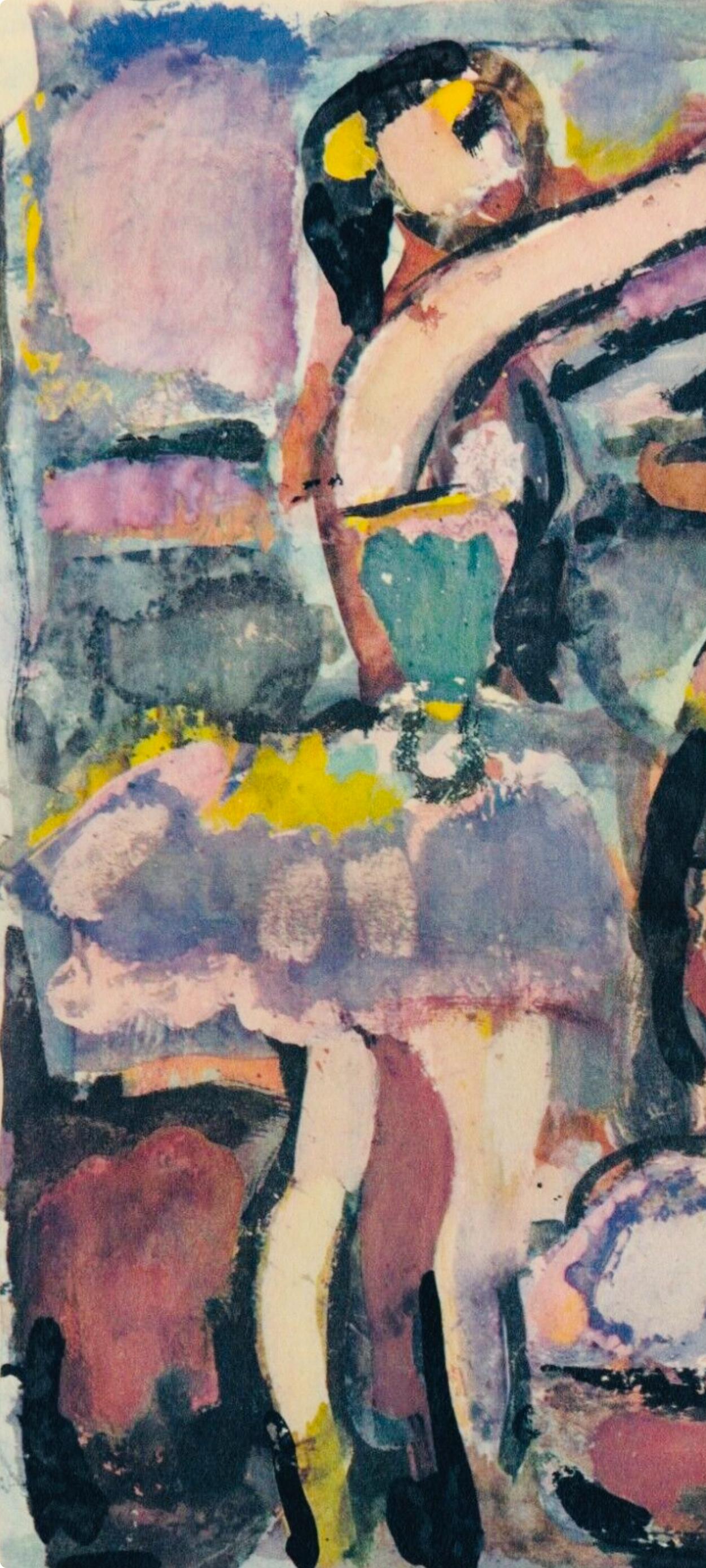 Danseuses, Divertissement, Éditions de la Revue Verve - Landscape Print Marrón de Georges Rouault