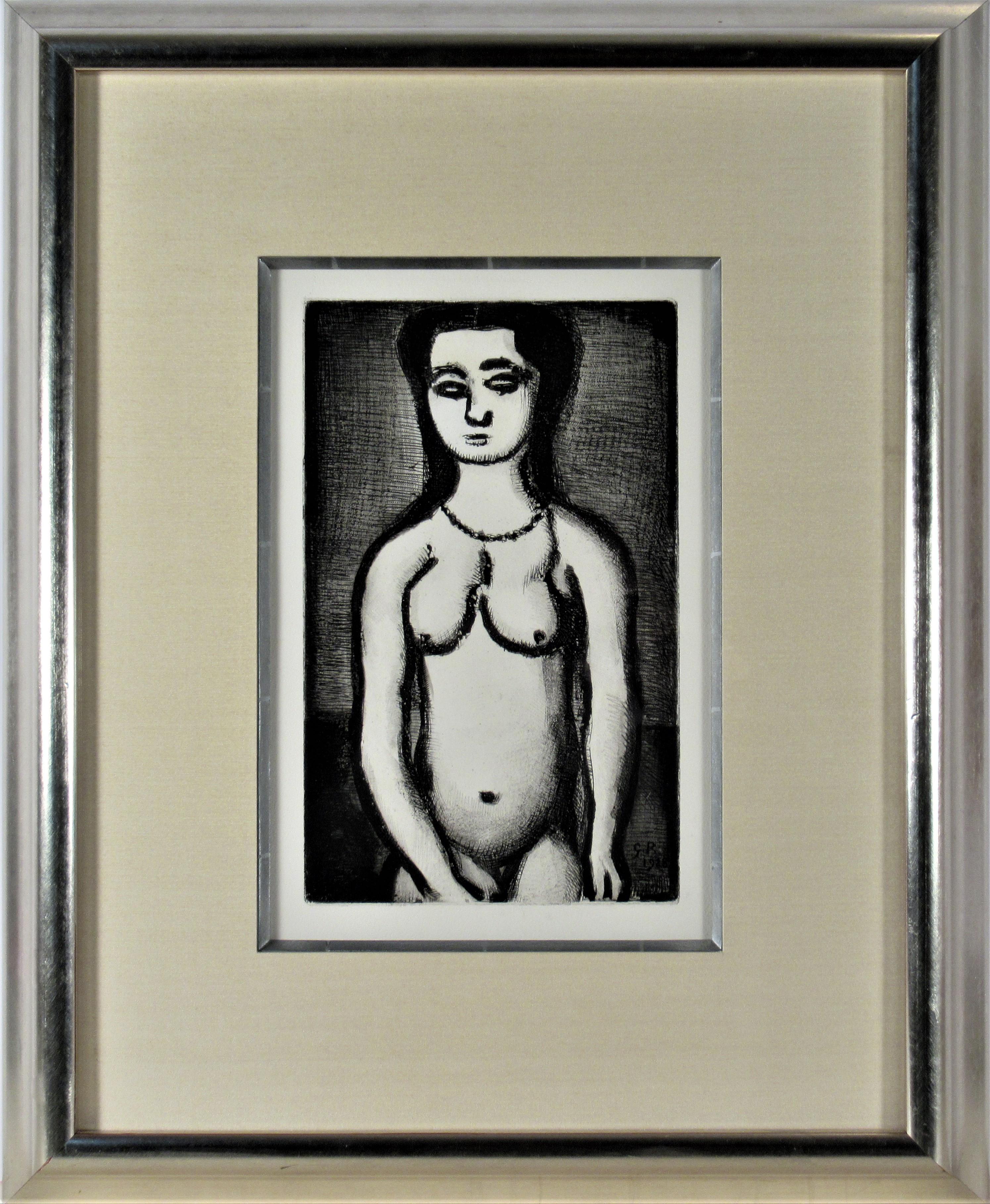 Georges Rouault Nude Print - Fille Nue, From the suite Reincarnations du Pere Ubu