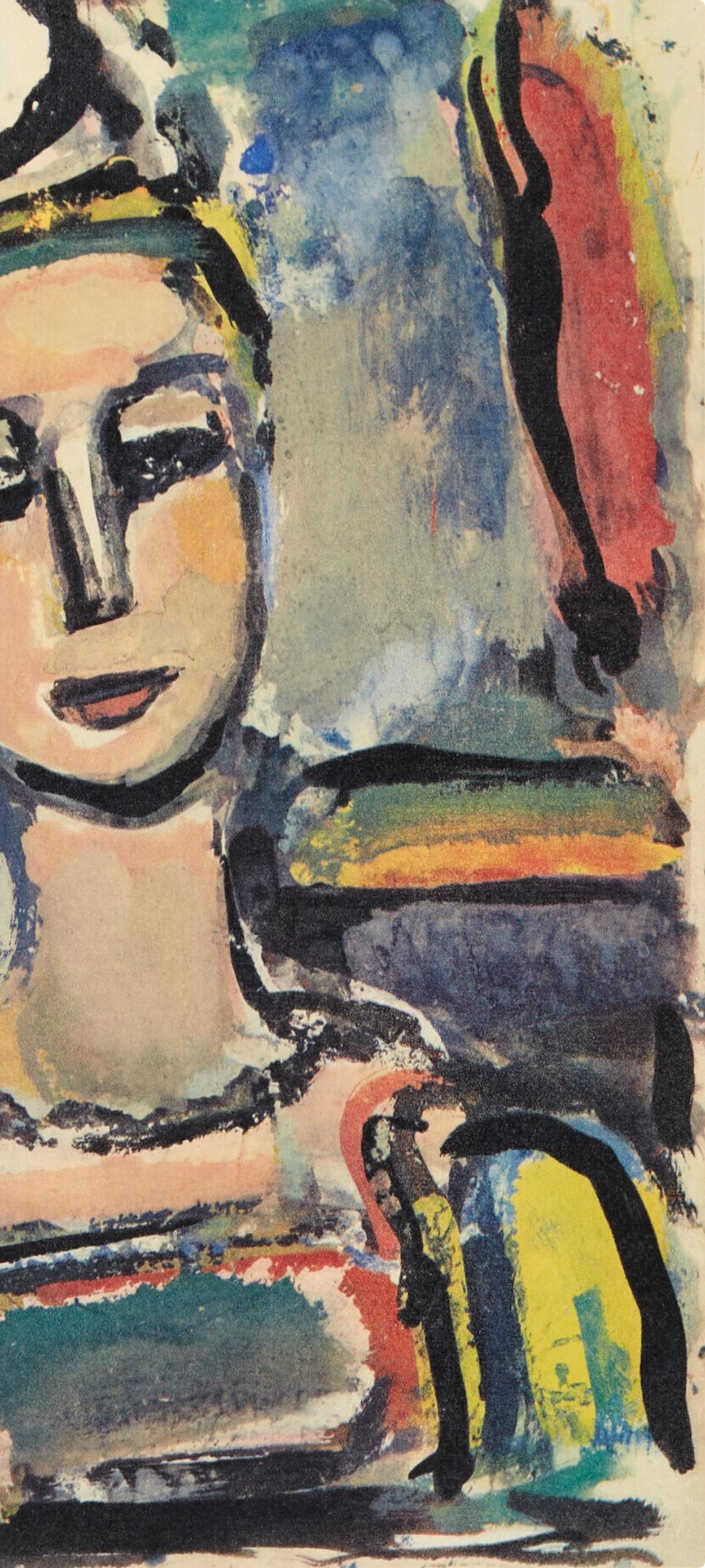 La Roussalka, Divertissement, Éditions de la Revue Verve - Landscape Print Marrón de Georges Rouault