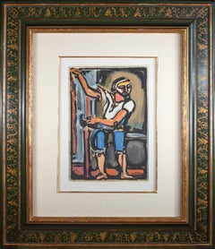 Le Pêcheur (Judas)' de 'Passion' aquatinte originale en couleur de Georges Rouault