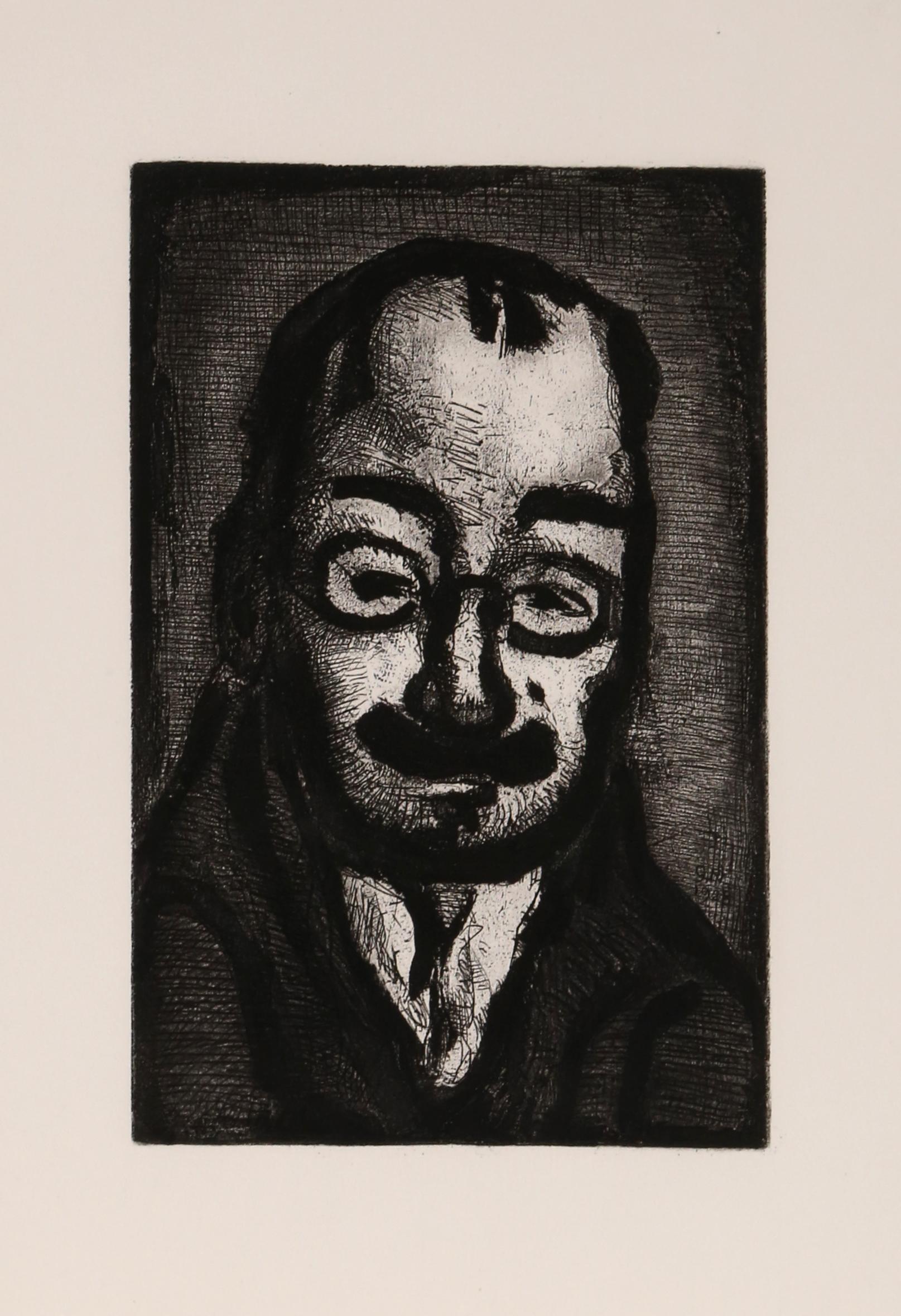 Le Politicard da Le Reincarnations du Pere Ubu
Georges Rouault, francese (1871-1958)
Data: 1928
Acquatinta su Archi, firmata nella lastra
Dimensioni dell'immagine: 12 x 7,5 pollici
Dimensioni: 17,5 x 12,5 pollici (44,45 x 31,75 cm)