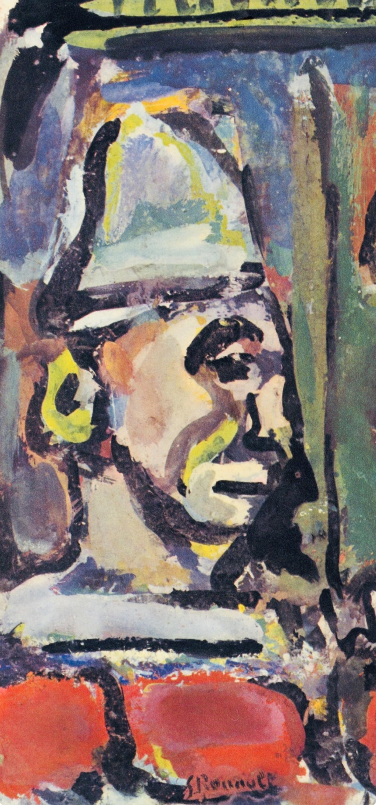Les deux Anciens, Divertissement, Éditions de la Revue Verve - Landscape Print Marrón de Georges Rouault