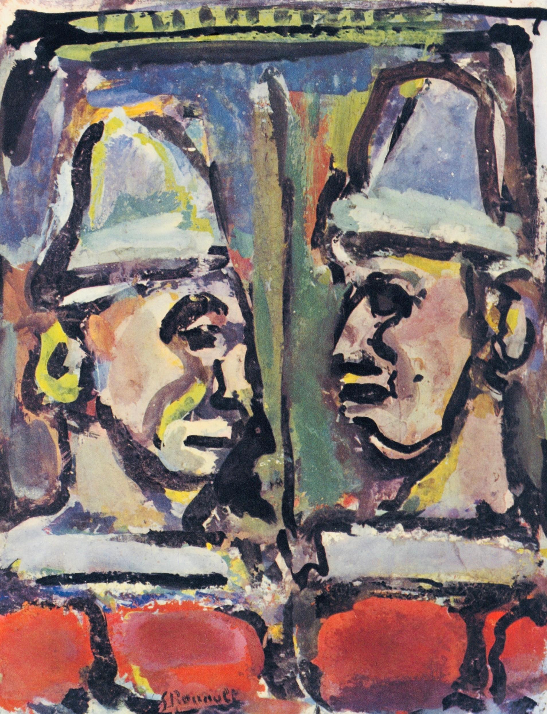 Landscape Print de Georges Rouault - Les deux Anciens, Divertissement, Éditions de la Revue Verve