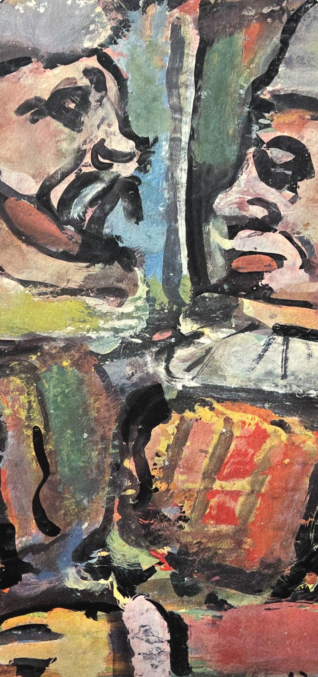 (tariff free*) Les Deux Têtus, Divertissement, Éditions de la Revue Verve - Print by Georges Rouault