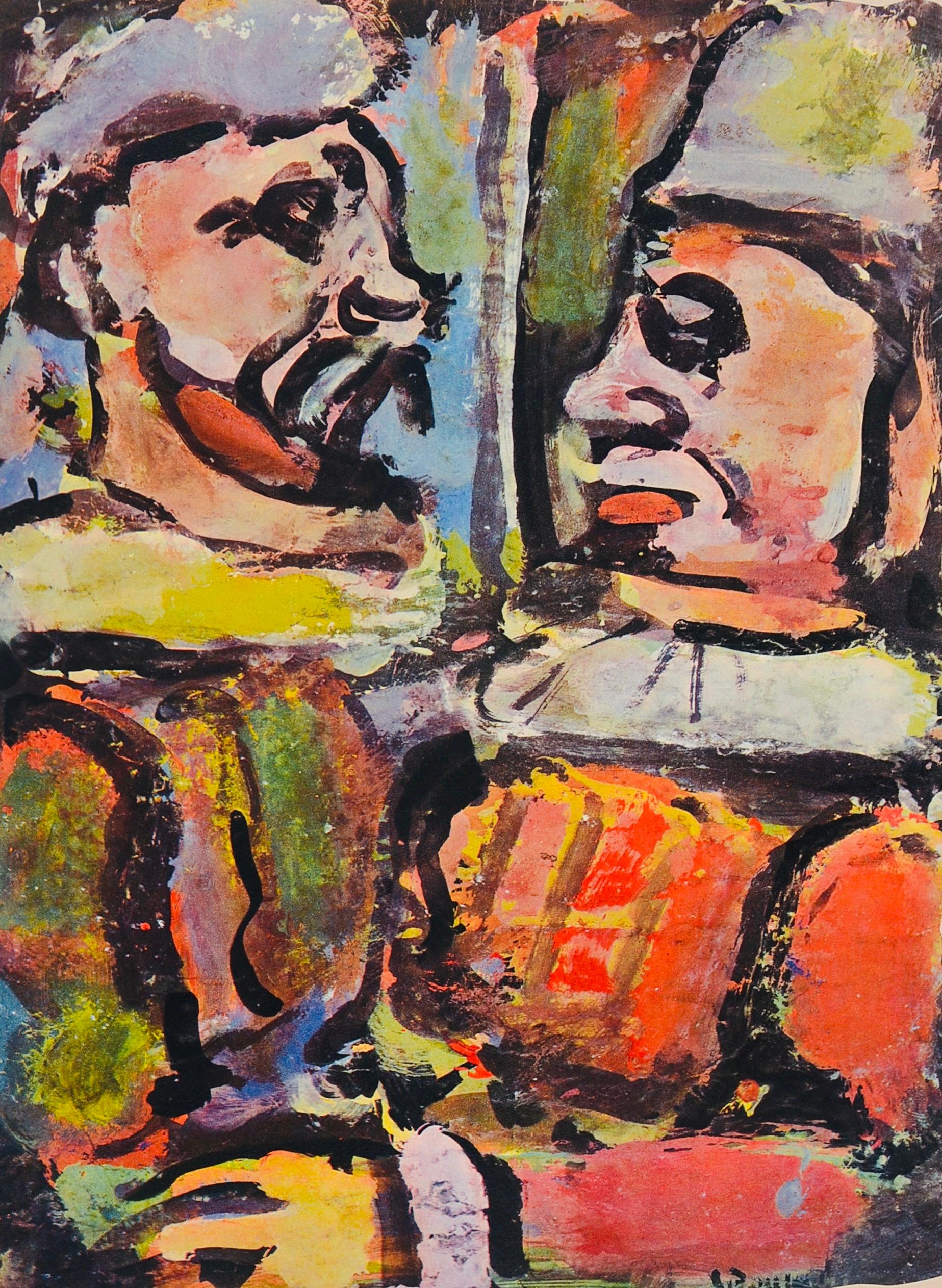 Figurative Print de Georges Rouault - Les Deux Têtus, Divertissement, Éditions de la Revue Verve