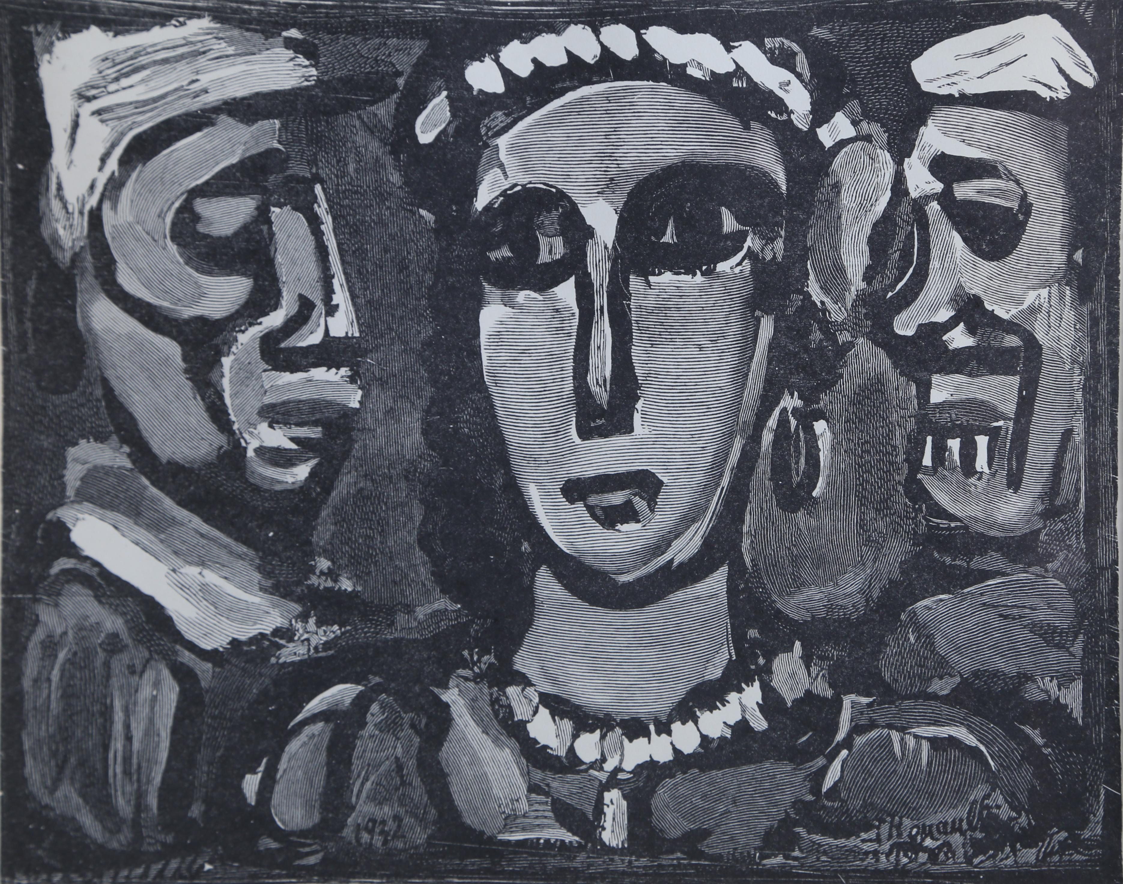 Les Visages, Lithograph by Georges Rouault (After) For Sale 1