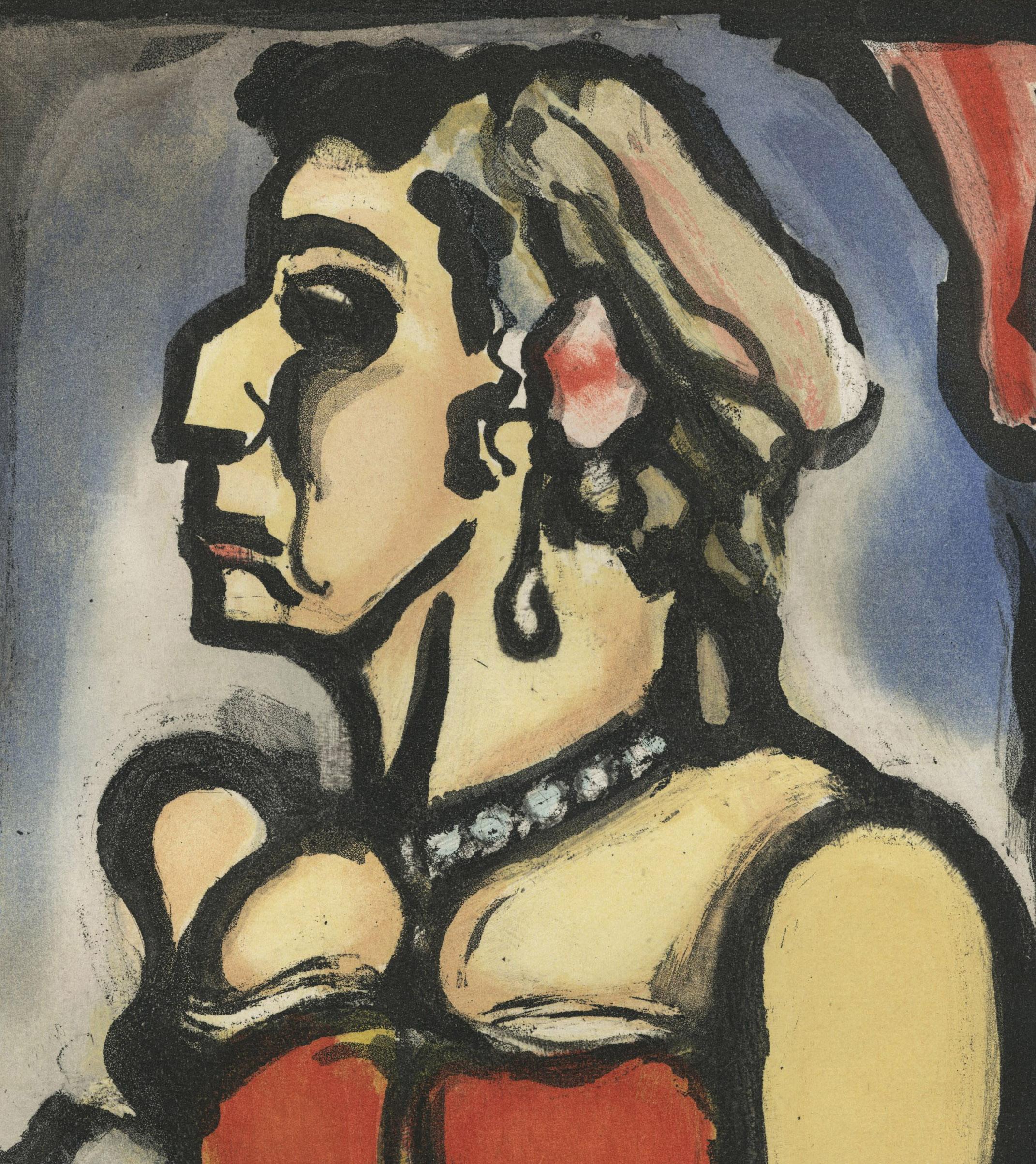 Madame Carmencita, Plate 9
From: Cirque de l'etoile filante (Circus of the Shooting Star), 1934-1936 (published 1938)
Signed with the artist's initials and dated, lower right of plate (see photo)
Lift ground aquatint over heliogravure,  printed in