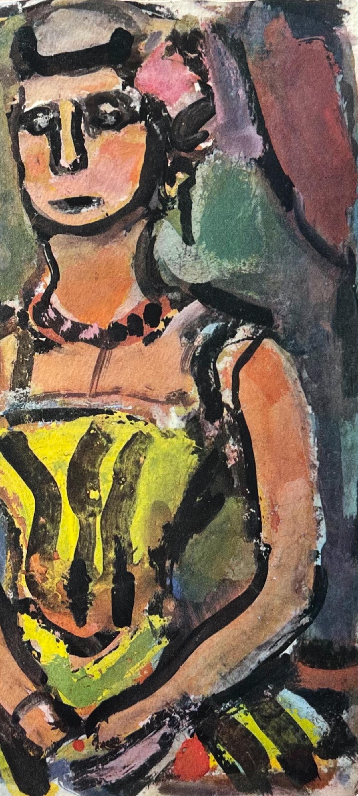 (tariff free*) Madame Yxe, Divertissement, Éditions de la Revue Verve - Brown Figurative Print by Georges Rouault