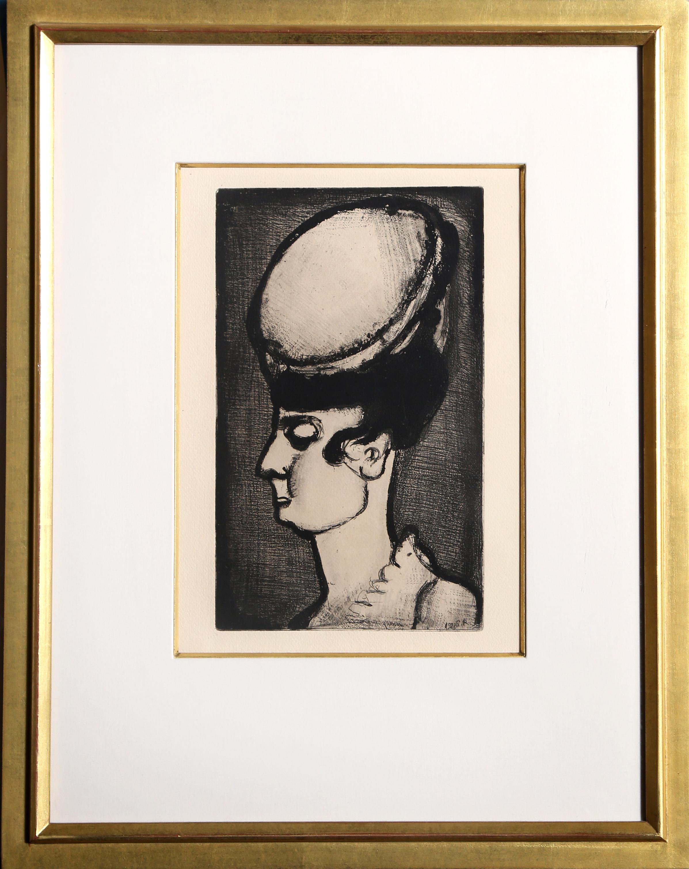 Mademoiselle Irma de Reincarnations du Pere Ubu
Georges Rouault, francés (1871-1958)
Fecha: 1928
Aguafuerte, firmado en la plancha
Edición de 305
Tamaño de la imagen: 11,5 x 7 pulgadas
Tamaño del marco: 23 x 18 pulgadas
