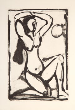 Nude Figure, Art Nouveau Etching by Georges Rouault
