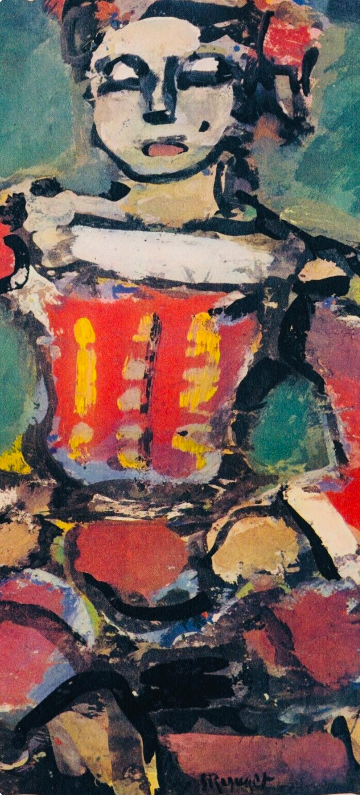 Petit Page rouge et or, Divertissement, Éditions de la Revue Verve - Print de Georges Rouault