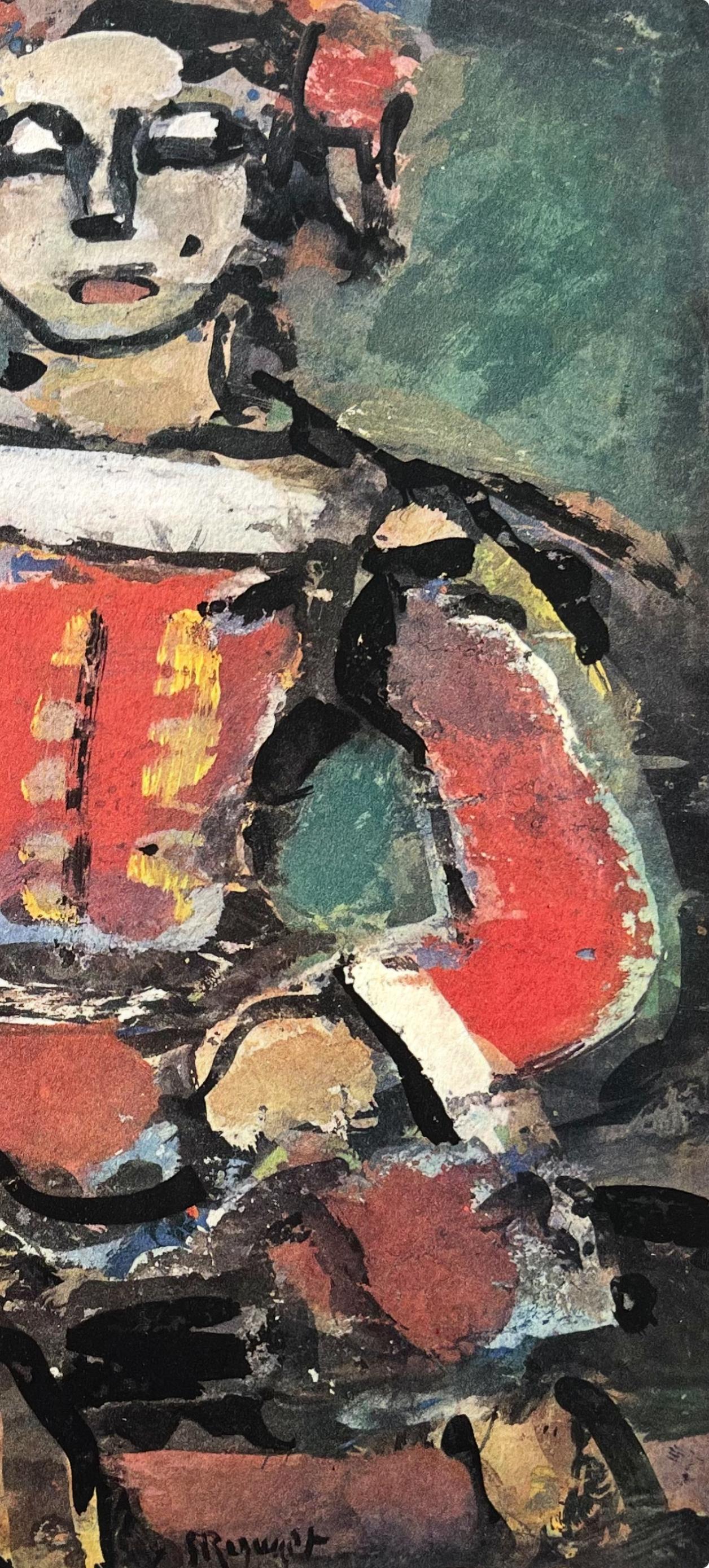 (tariff free*) Petit Page rouge et or, Divertissement - Black Landscape Print by Georges Rouault