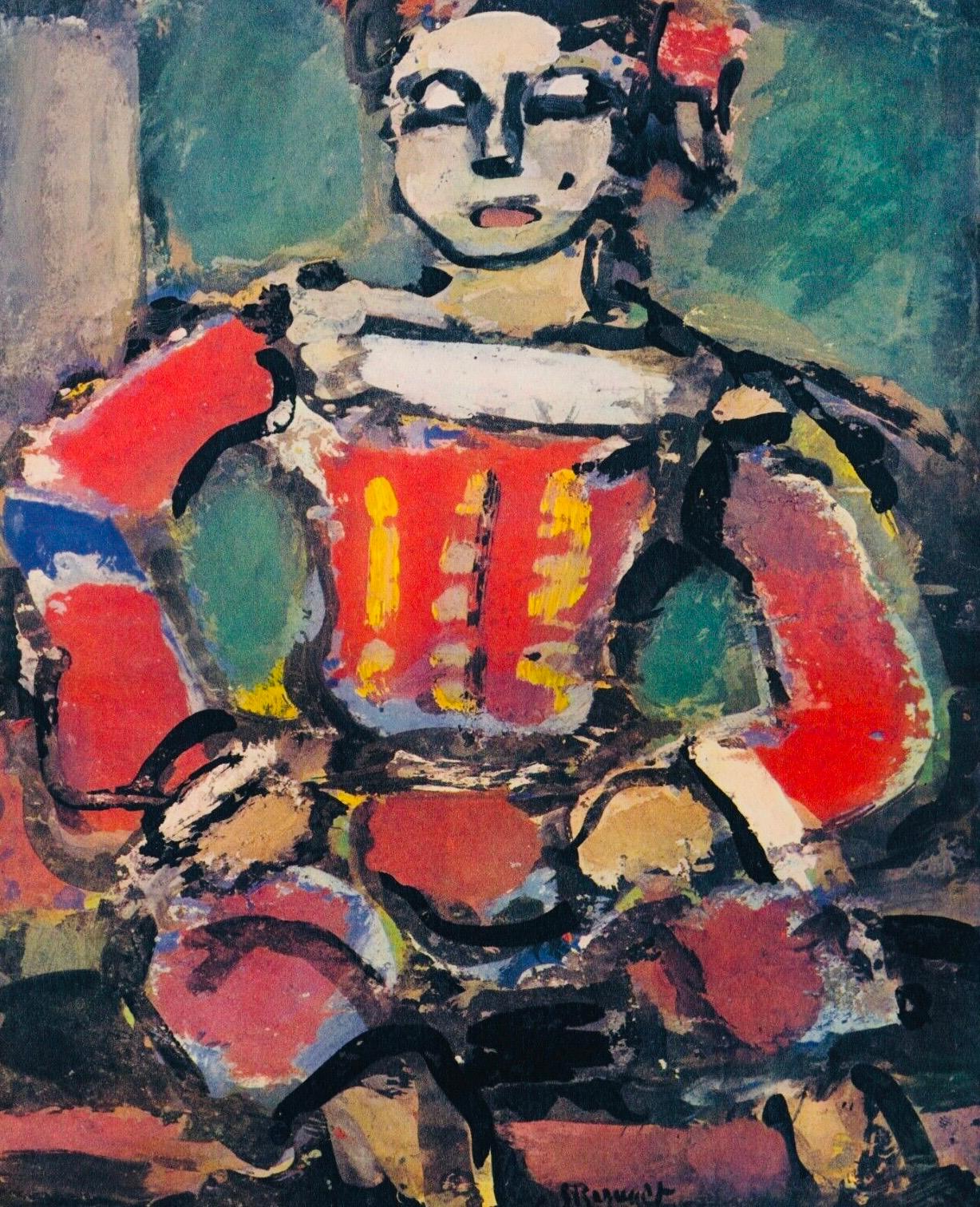 Landscape Print de Georges Rouault - Petit Page rouge et or, Divertissement, Éditions de la Revue Verve