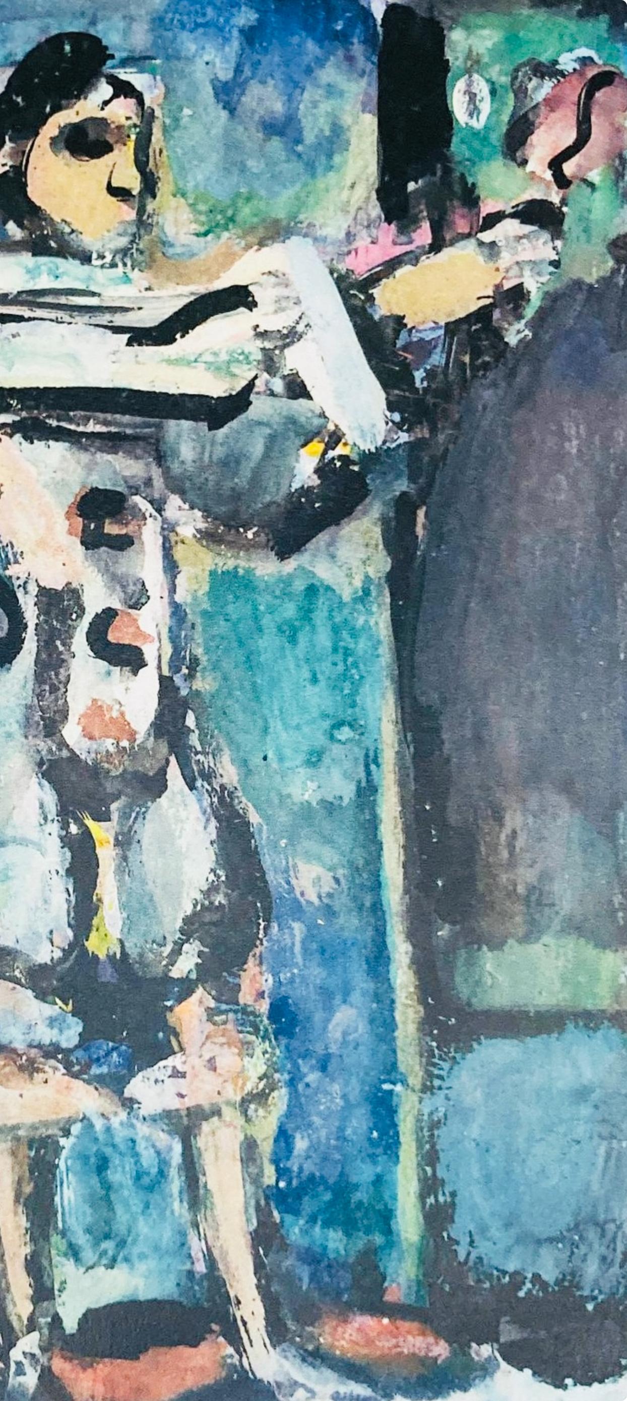 Pierrot blanc, Divertissement, Éditions de la Revue Verve - Landscape Print Gris de Georges Rouault