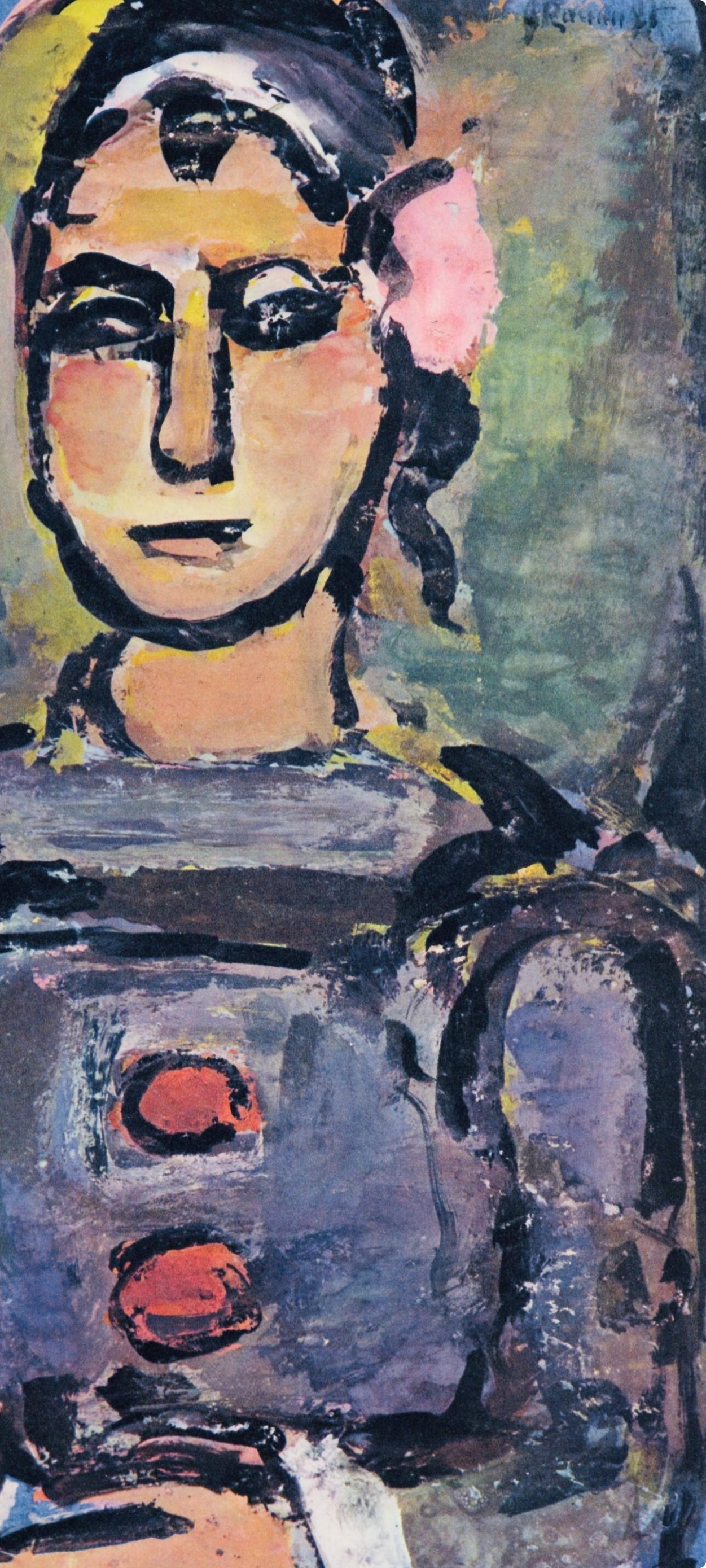 Pierrot noir, Divertissement, Éditions de la Revue Verve - Landscape Print Gris de Georges Rouault