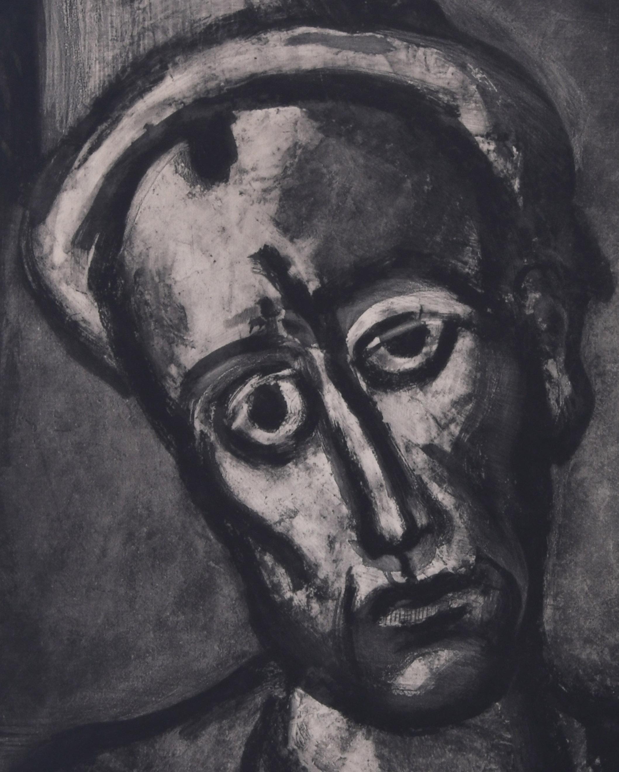 Qui ne se grime pas ?  (Qu'est-ce qui ne porte pas un masque ? - École française Print par Georges Rouault