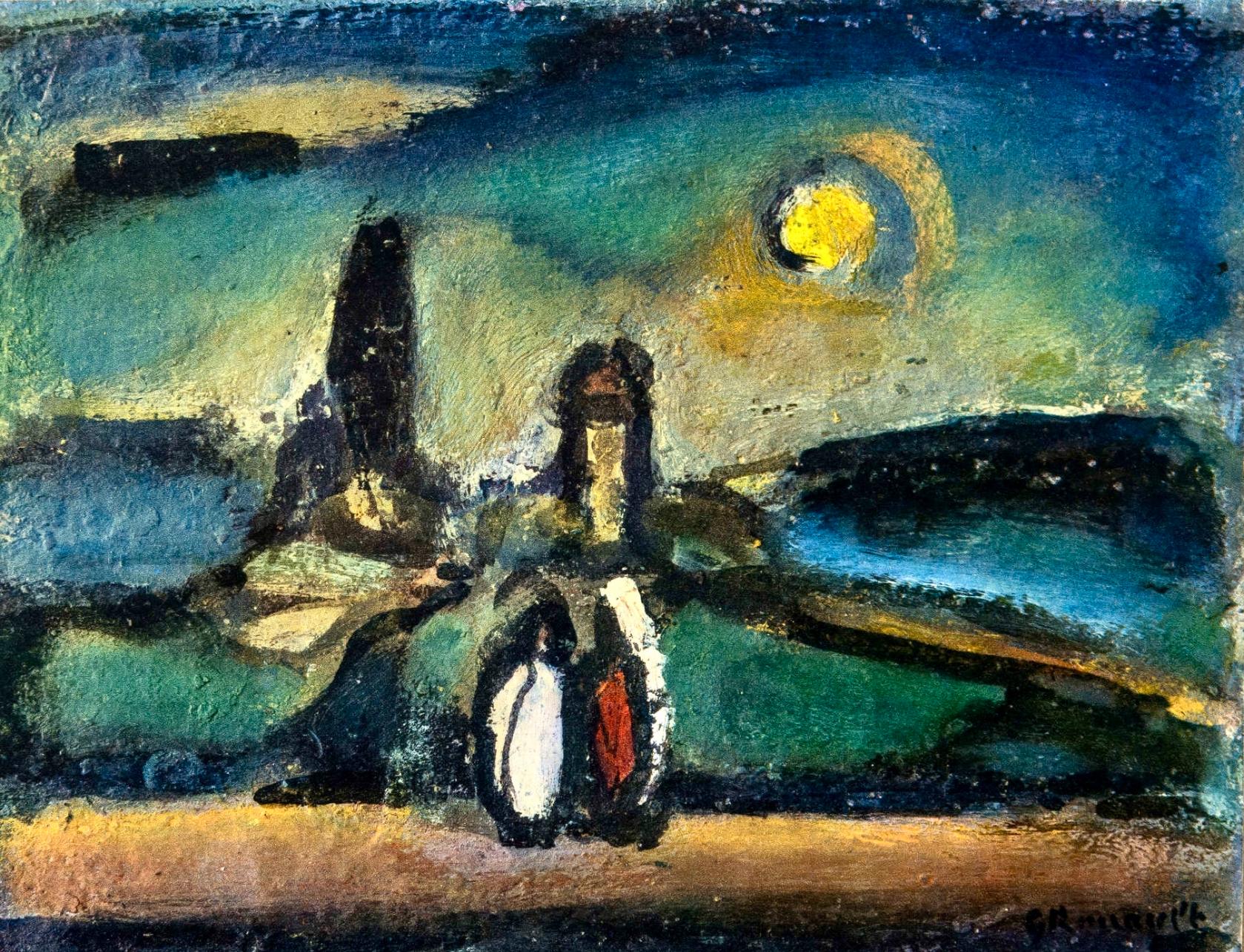 Héliogravure on vélin pur fil du Marais paper, archivally hinged on a vélin pur fil du Marais backing sheet, as issued. Unsigned and unnumbered, as issued. Good condition. Notes: From the folio, Georges Rouault, Stella Vespertina, 1947. Published by
