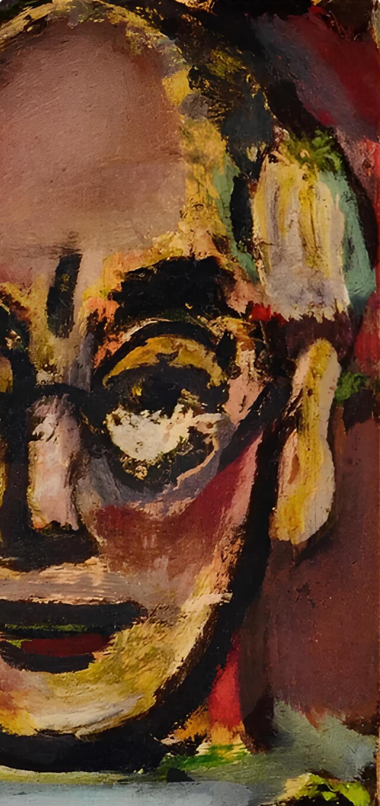 Rouault, Composition, Visages (after) - Brown Figurative Print by Georges Rouault