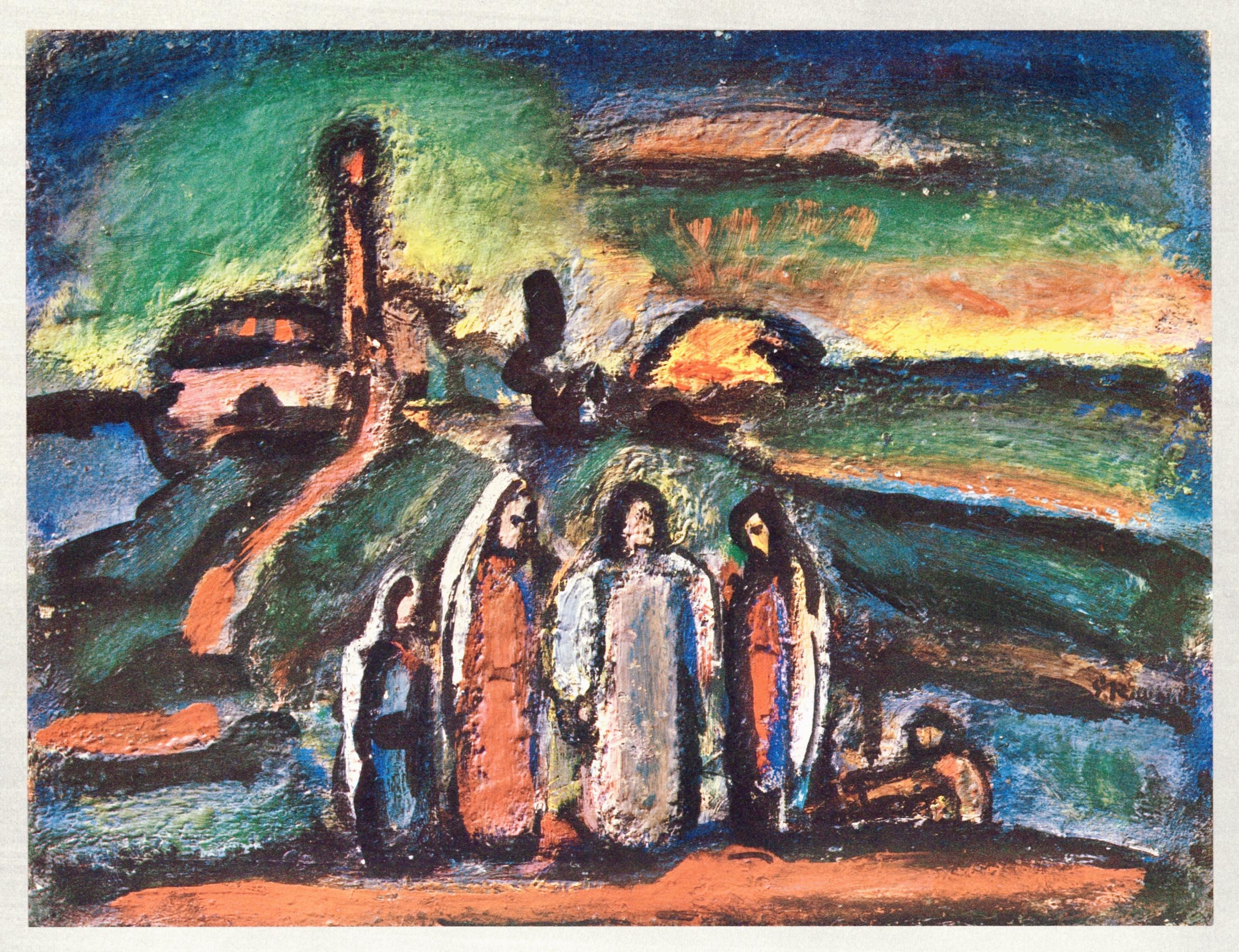 Héliogravure sur papier vélin pur fil du Marais, montée en archives sur une feuille de support plus grande en vélin pur fil du Marais, telle qu'émise Format du papier : 9 x 12 pouces, image ; 19.25 x 15.25 pouces, ensemble. Inscription : Signé dans