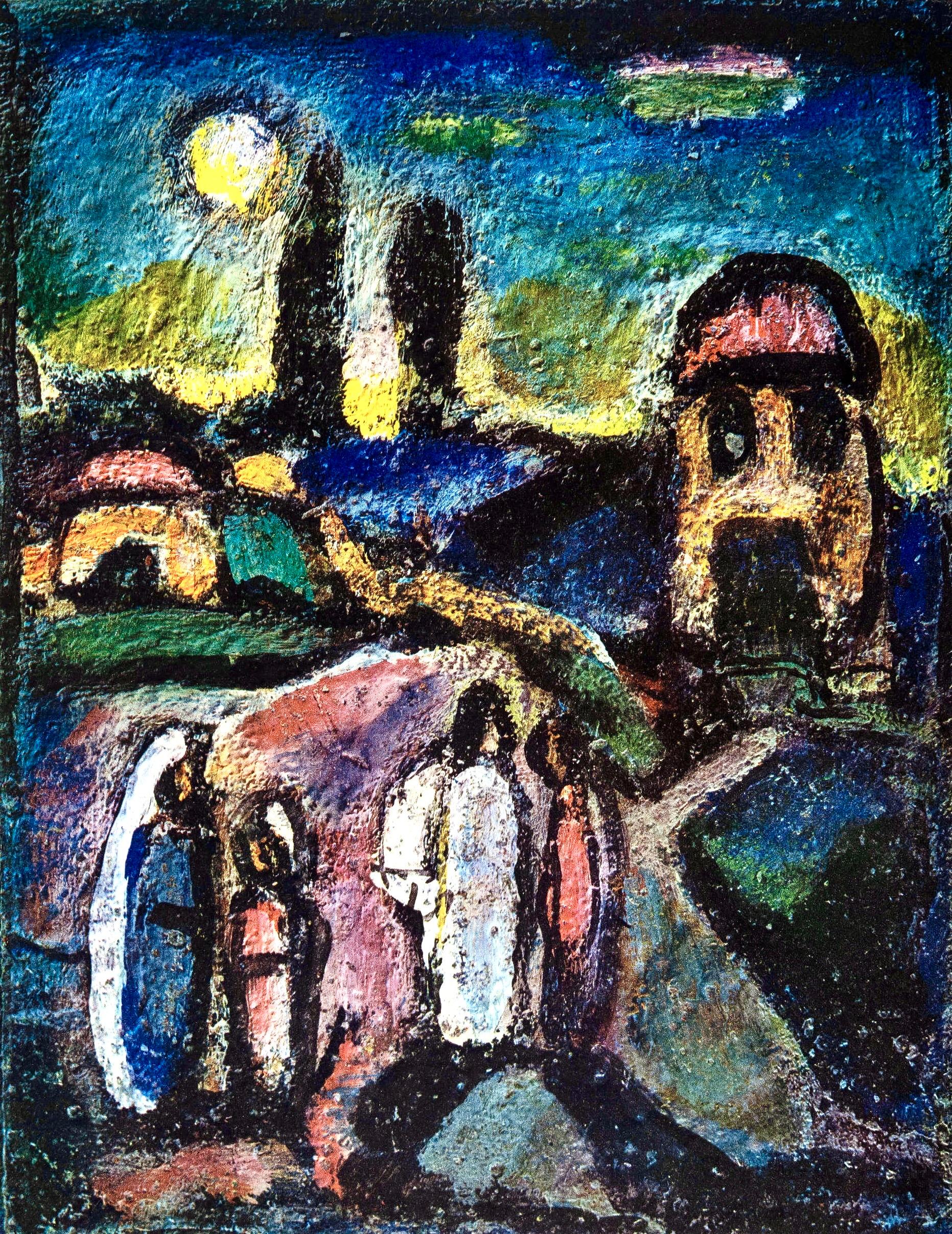 Figurative Print Georges Rouault - Rouault, Pastorale Chrétienne, Stella Vespertina (d'après)