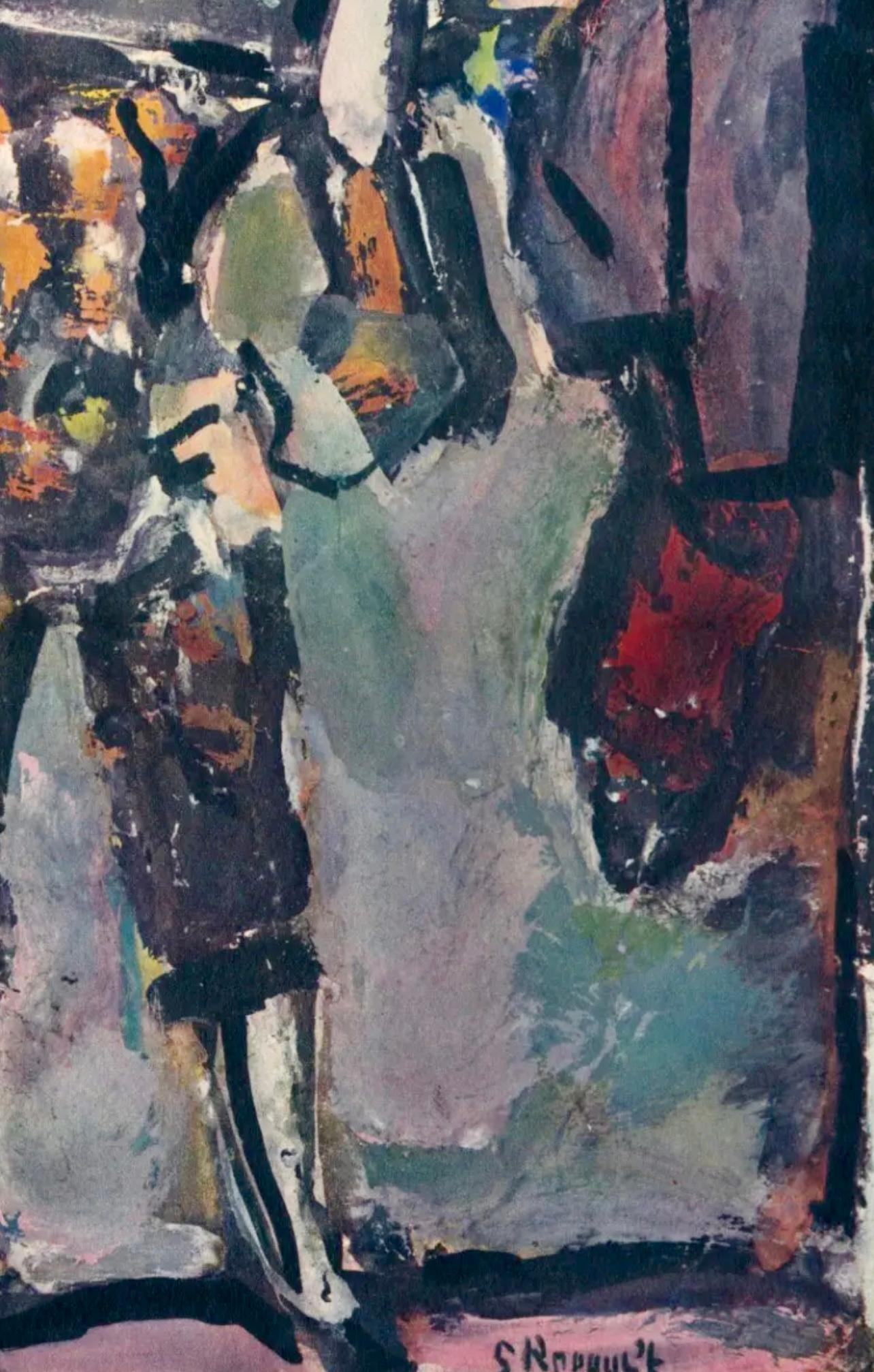 Rouault, Portrait, Divertissement (after) - Gray Figurative Print by Georges Rouault