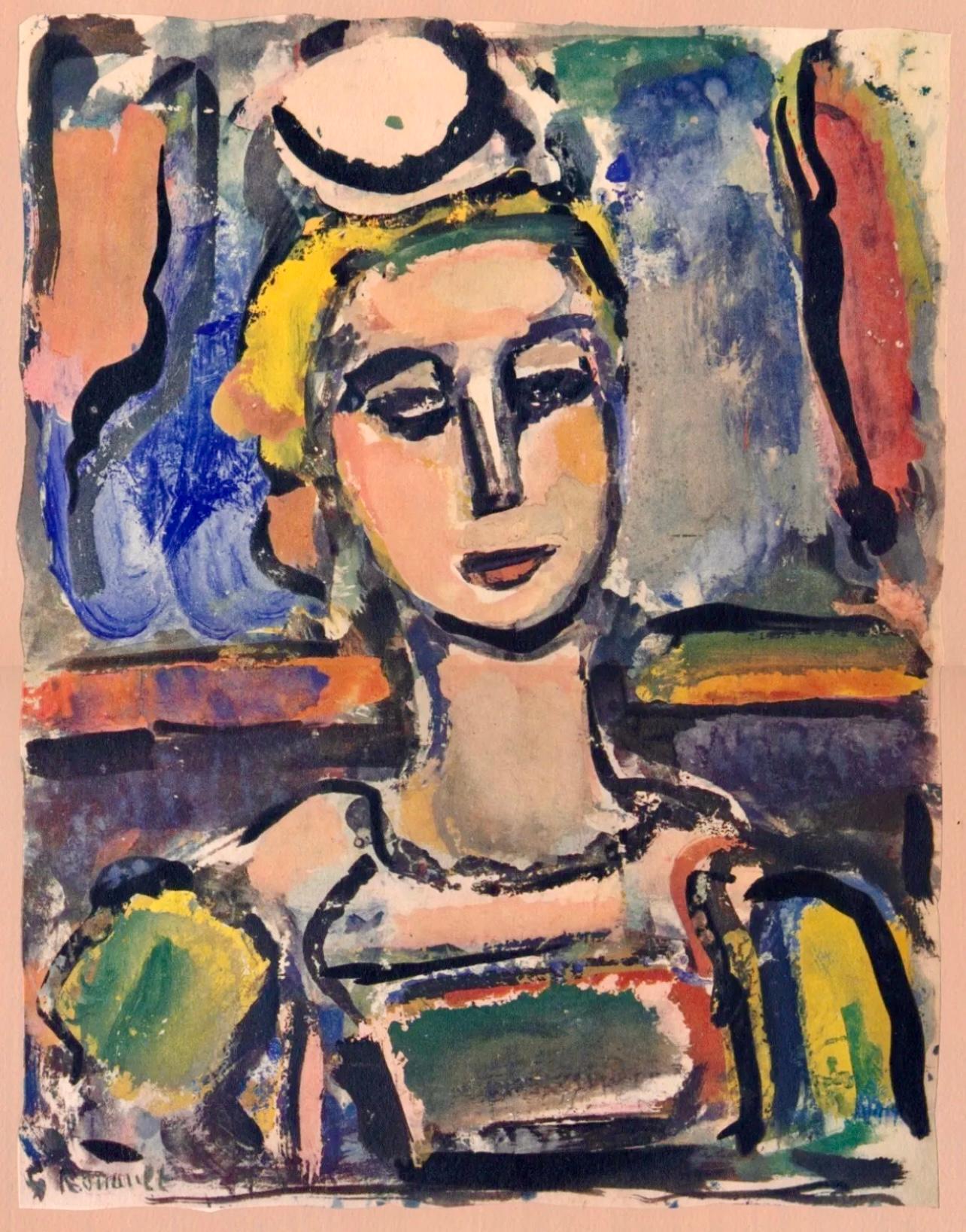 Rouault, Portrait, Divertissement (after) For Sale 1